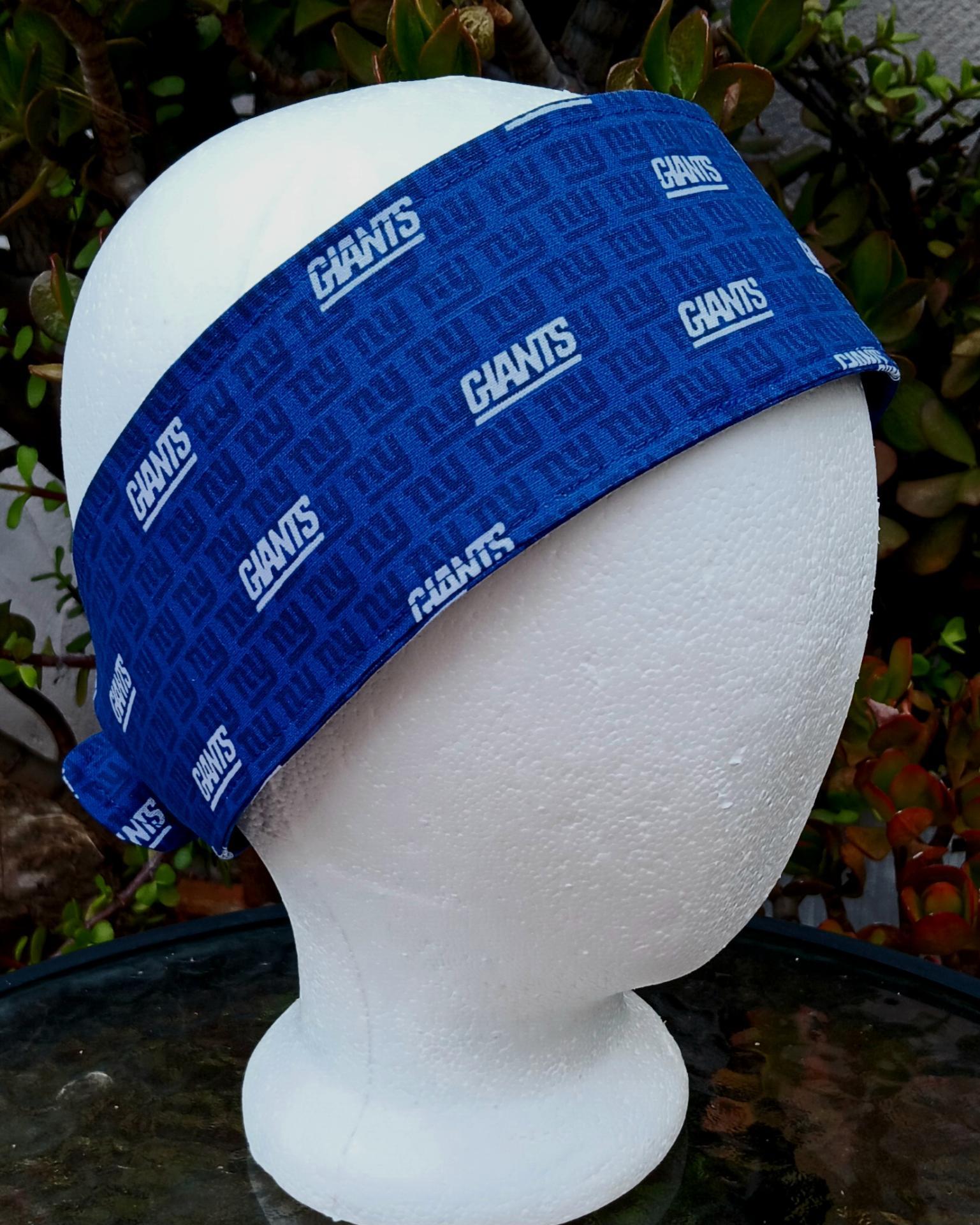 3” Wide NY Giants headband, hair wrap, handmade, pin up, hair tie, retro, rockabilly, New York Giants football