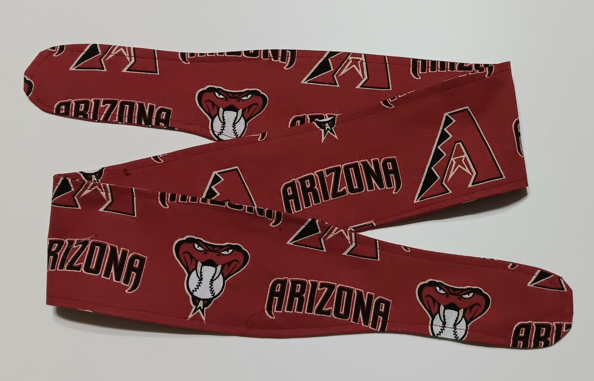 3” Wide Arizona Diamondbacks headband, Sedona red. handmade, hair tie, scarf, pin up style, hair wrap, retro, rockabilly, scarf