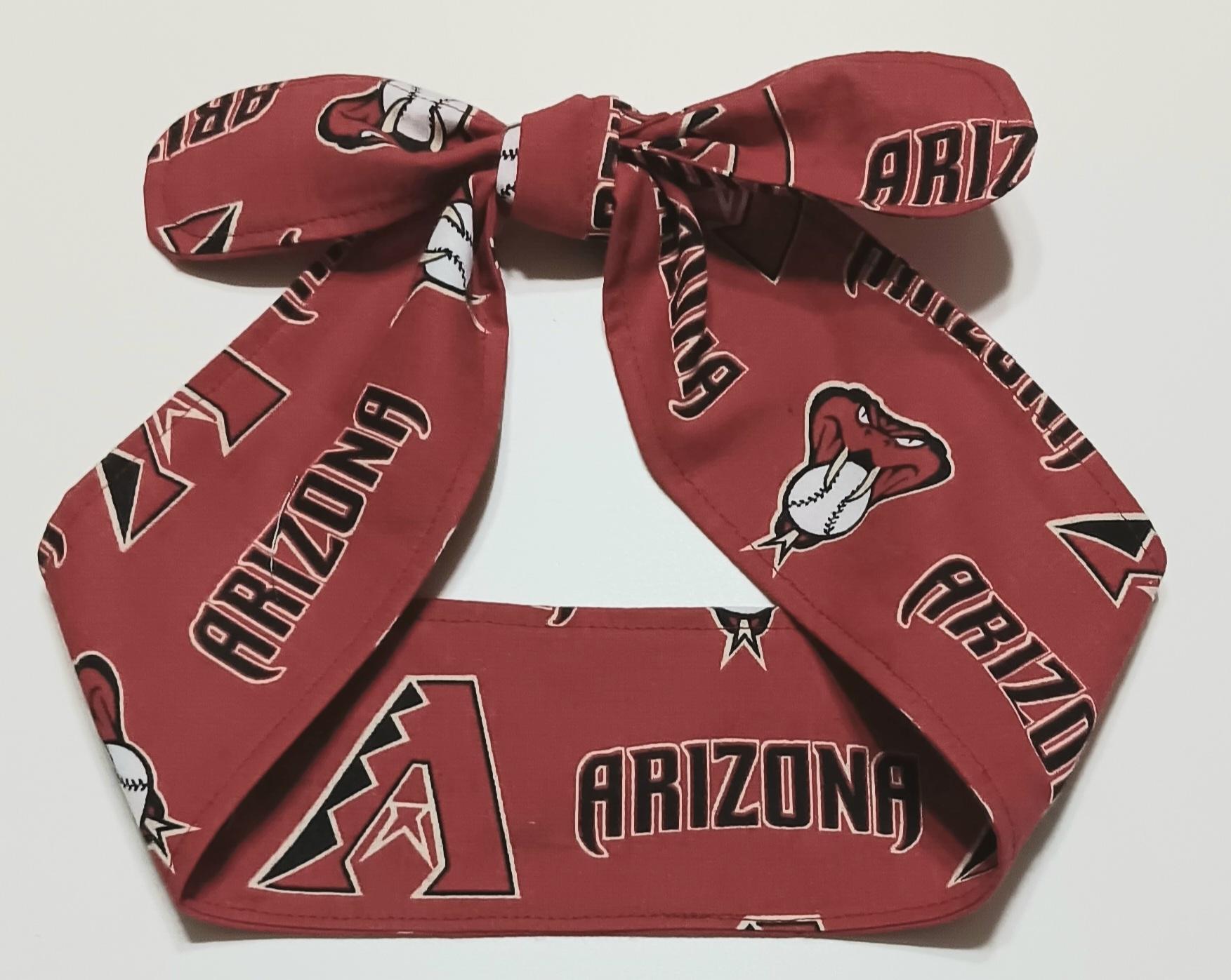 3” Wide Arizona Diamondbacks headband, Sedona red. handmade, hair tie, scarf, pin up style, hair wrap, retro, rockabilly, scarf