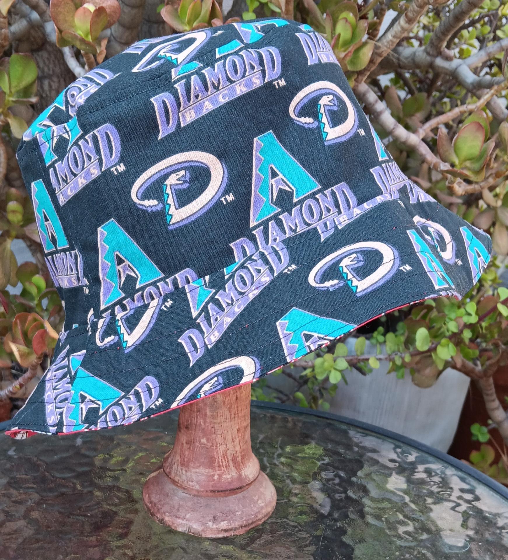 Arizona Diamondbacks Bucket Hat, Throwback, Reversible, S-XXL, handmade, fishing hat, ponytail hat, sun hat, floppy hat