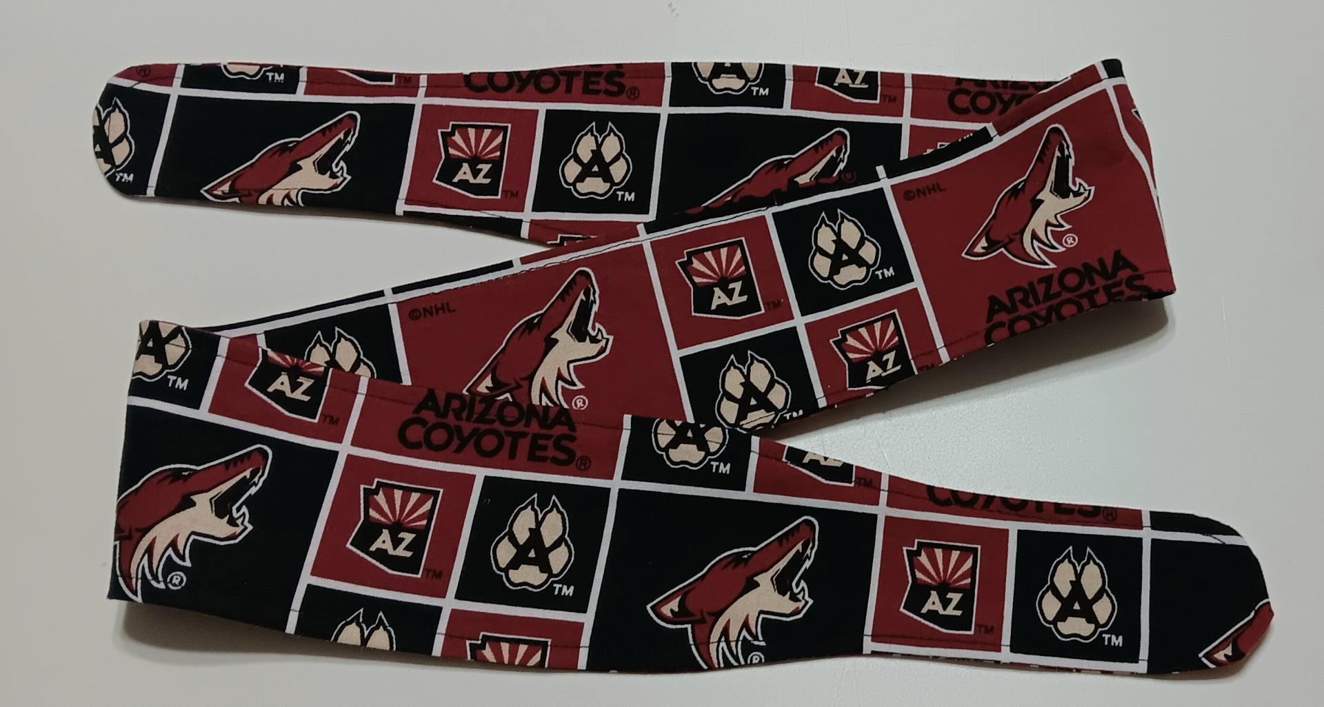 3” Wide Arizona Coyotes headband, self tie, hair wrap, pin up style, hair tie, retro style, rockabilly, handmade