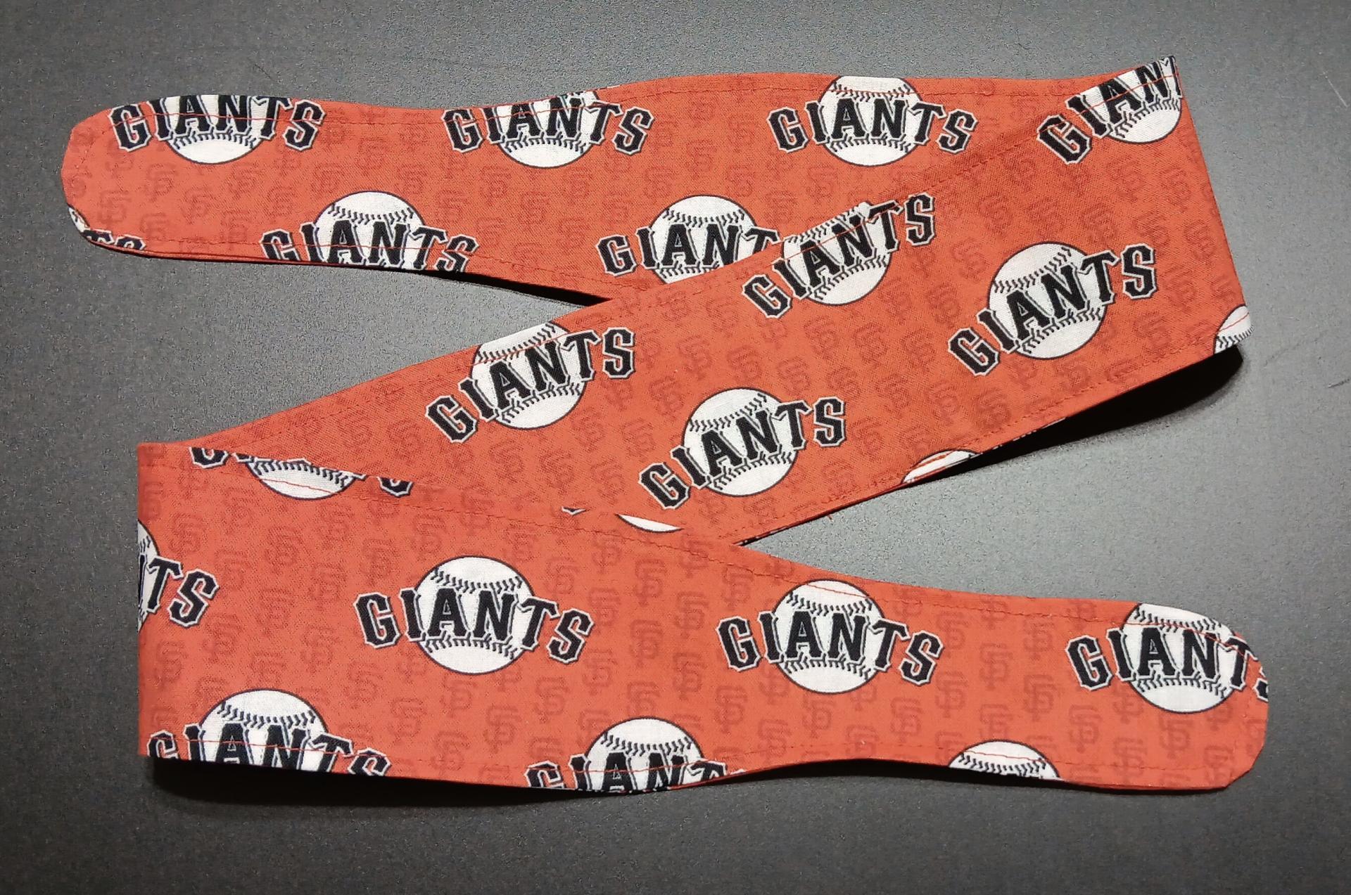 3” Wide San Francisco Giants headband, self tie, orange, hair wrap, pin up style, hair tie, hat scarf, rockabilly, handmade