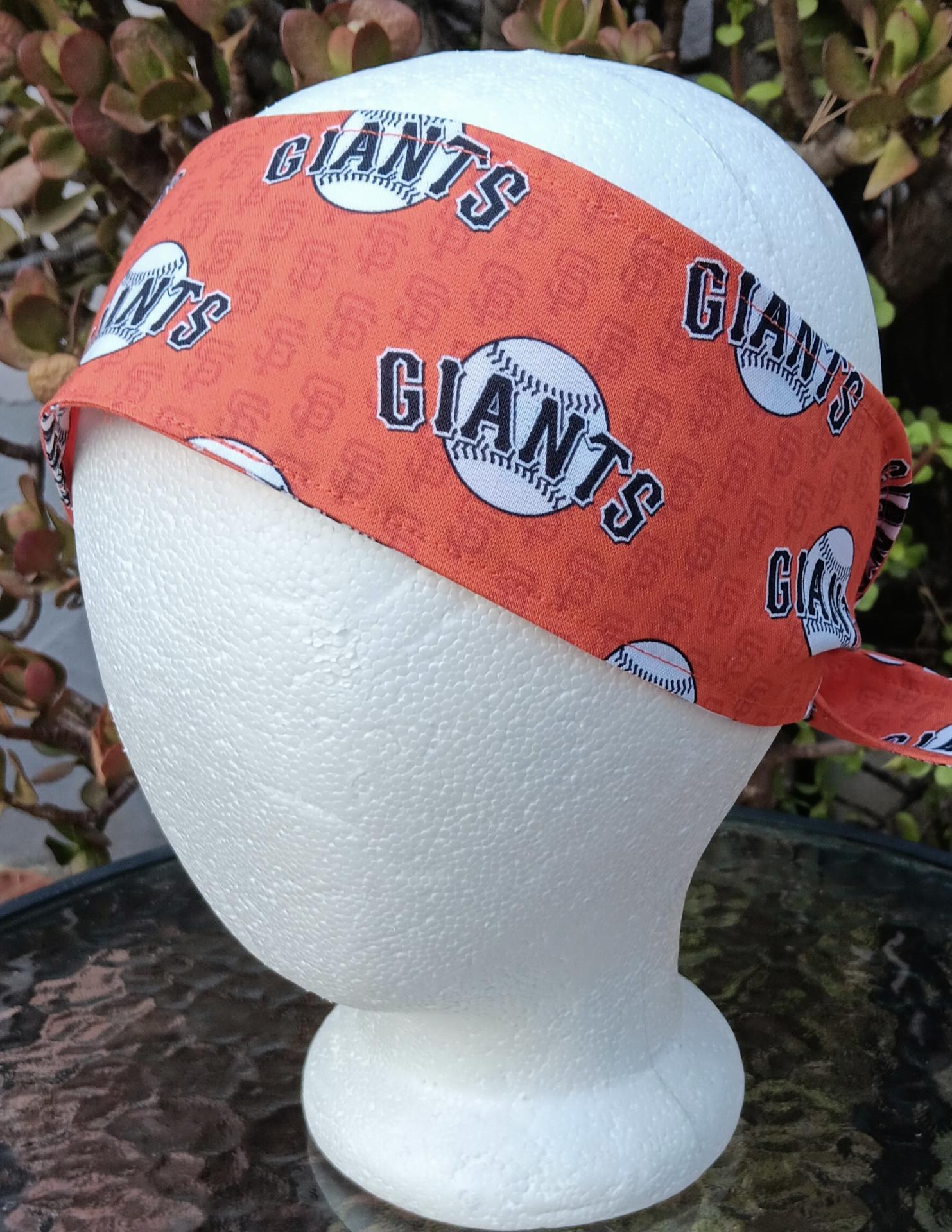 3” Wide San Francisco Giants headband, self tie, orange, hair wrap, pin up style, hair tie, hat scarf, rockabilly, handmade