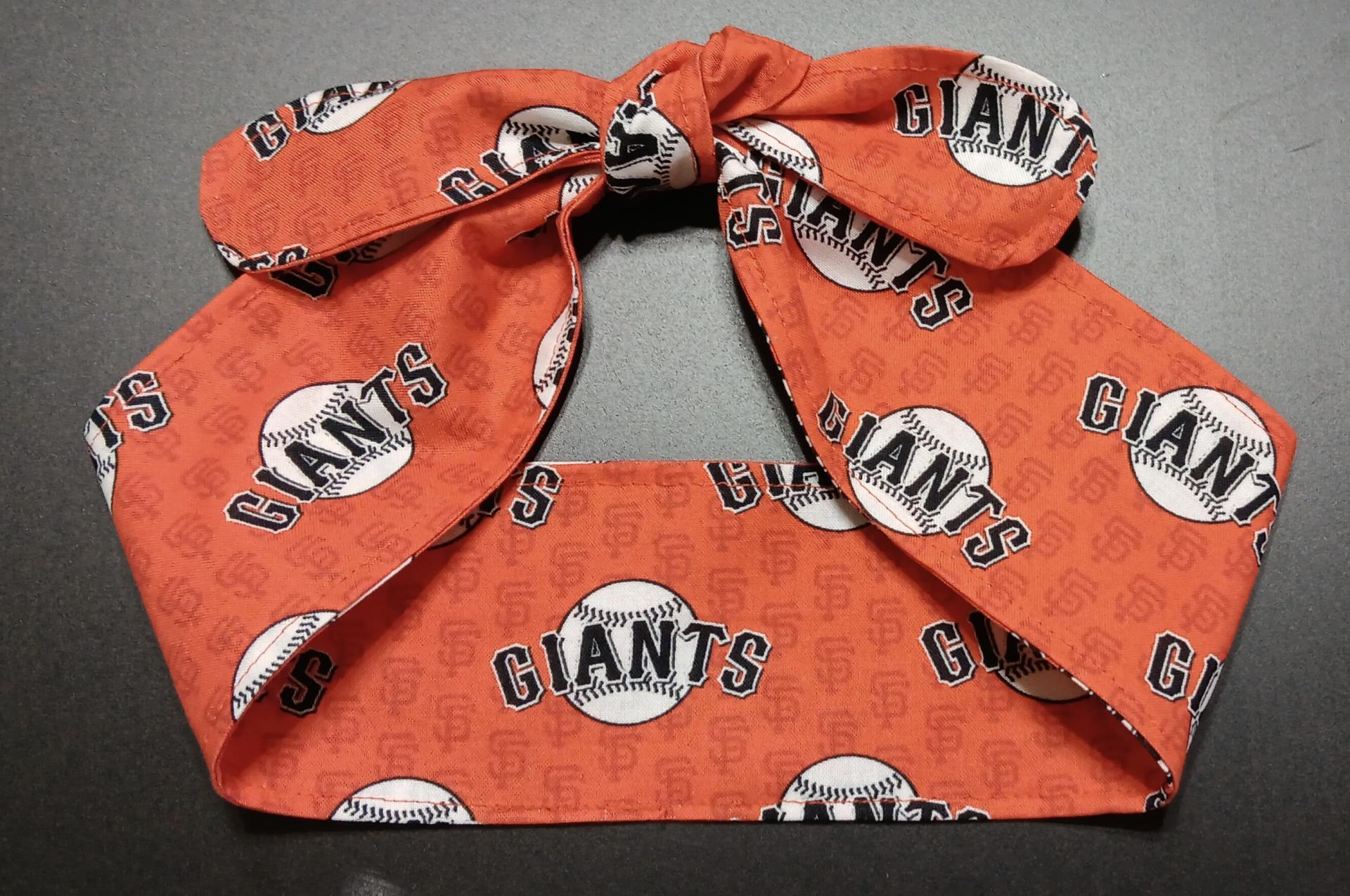 3” Wide San Francisco Giants headband, self tie, orange, hair wrap, pin up style, hair tie, hat scarf, rockabilly, handmade