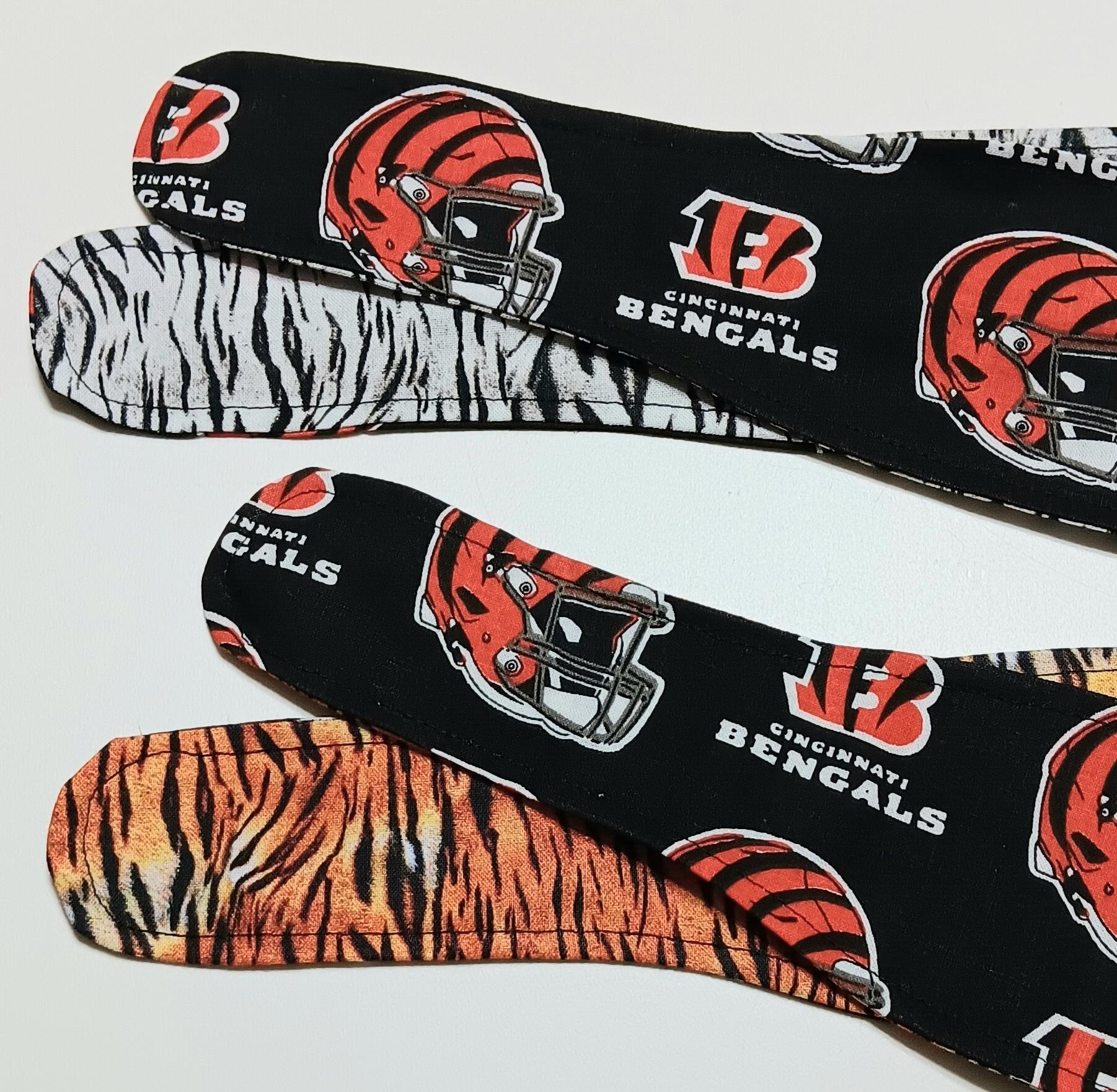 3” Wide Cincinnati Bengals & Tiger Stripe headband, hair wrap, head wrap, hair tie, pin up style, rockabilly, handmade