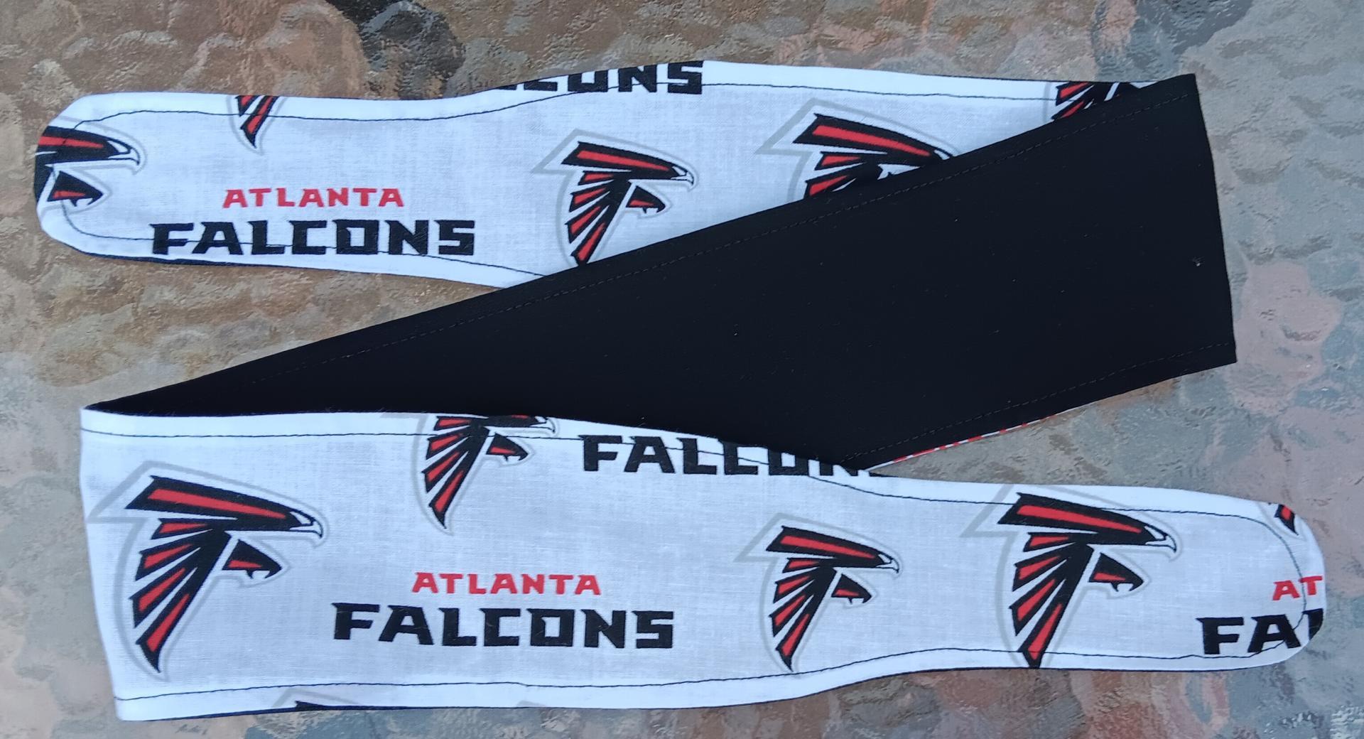 3” wide Atlanta Falcons headband, self tie, hair tie, hair wrap, pin up style, scarf, rockabilly style, handmade