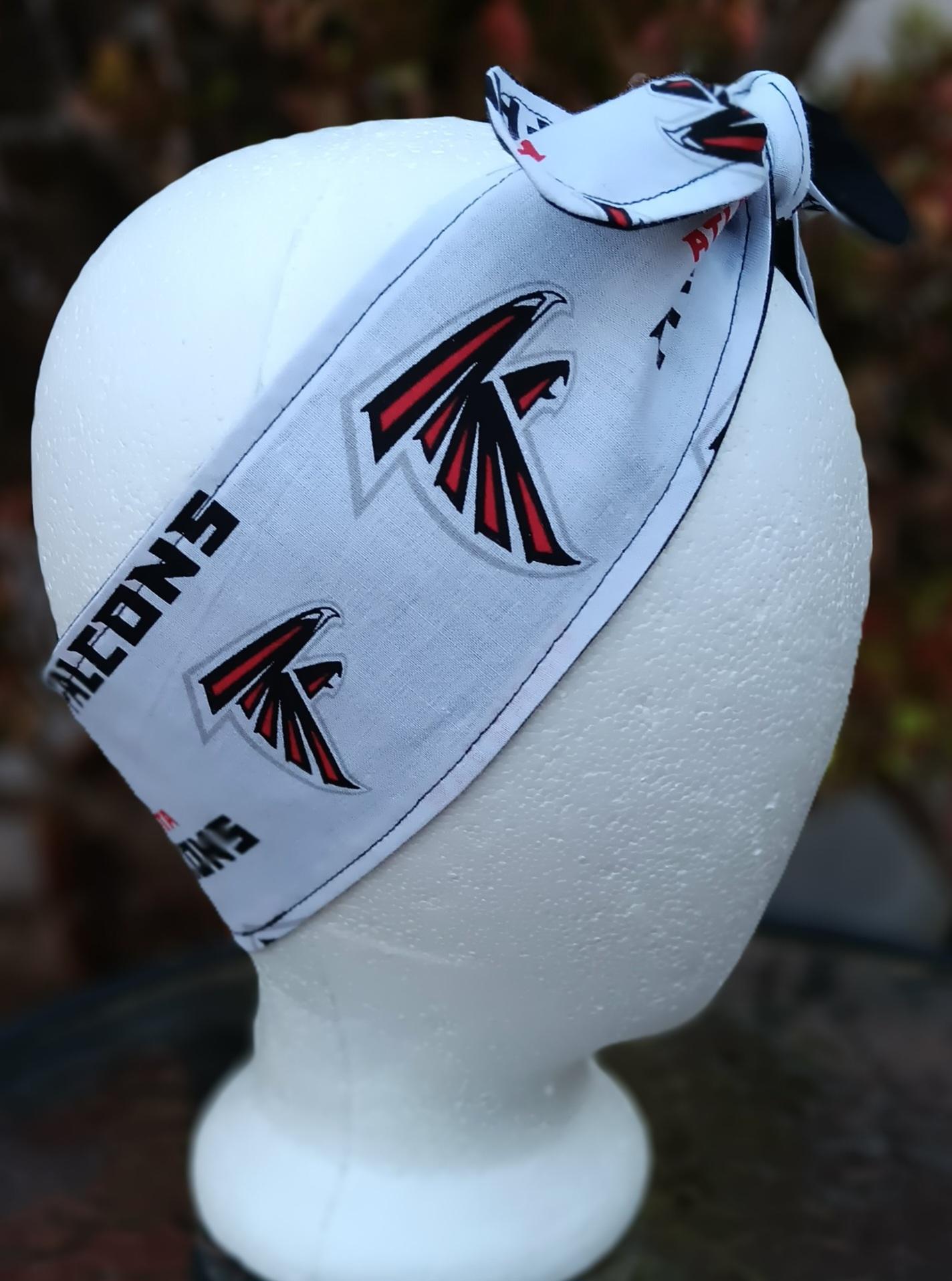 3” wide Atlanta Falcons headband, self tie, hair tie, hair wrap, pin up style, scarf, rockabilly style, handmade