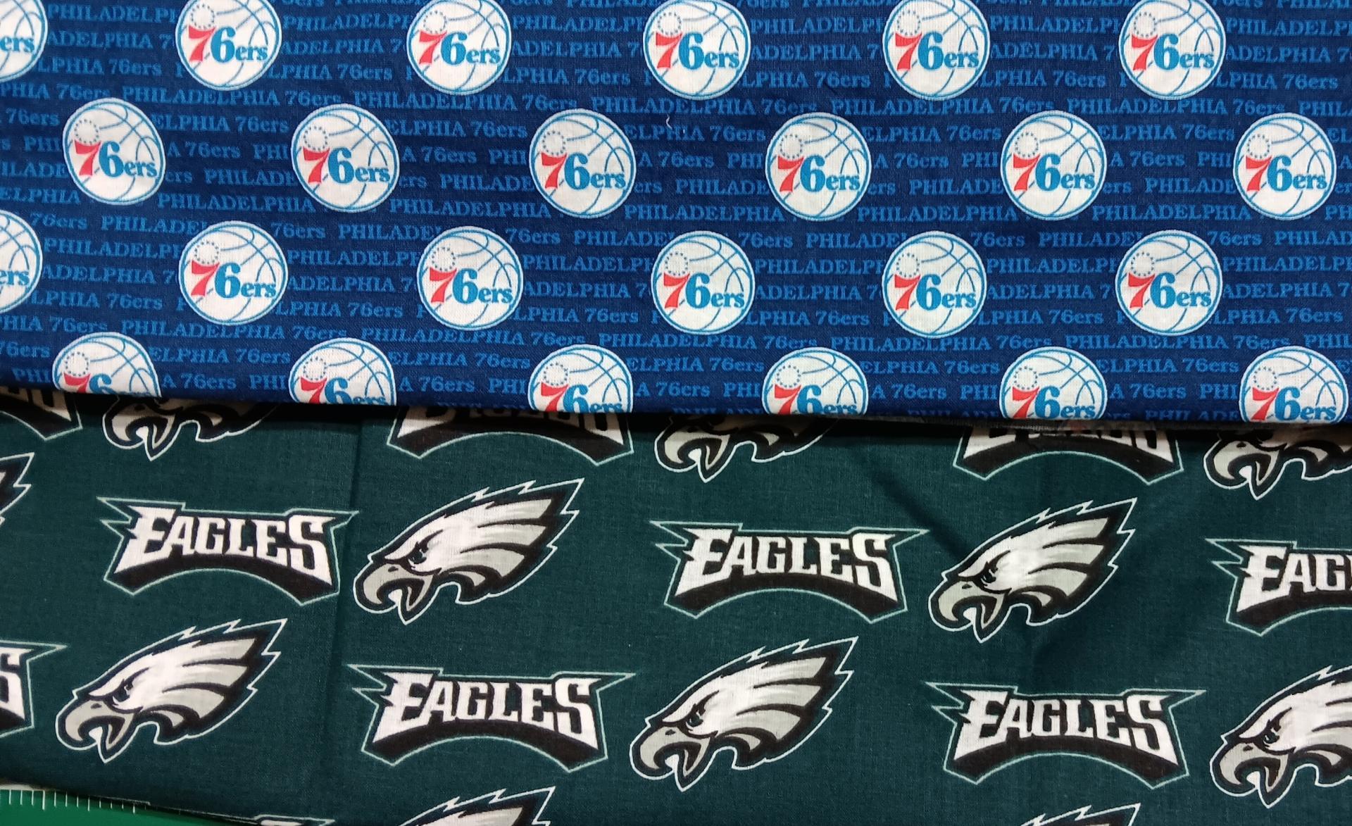 Tie Back, Reversible Philadelphia 76ers / Eagles scrub cap, skull cap for nurse, technician, welder, food service, biker, handmade