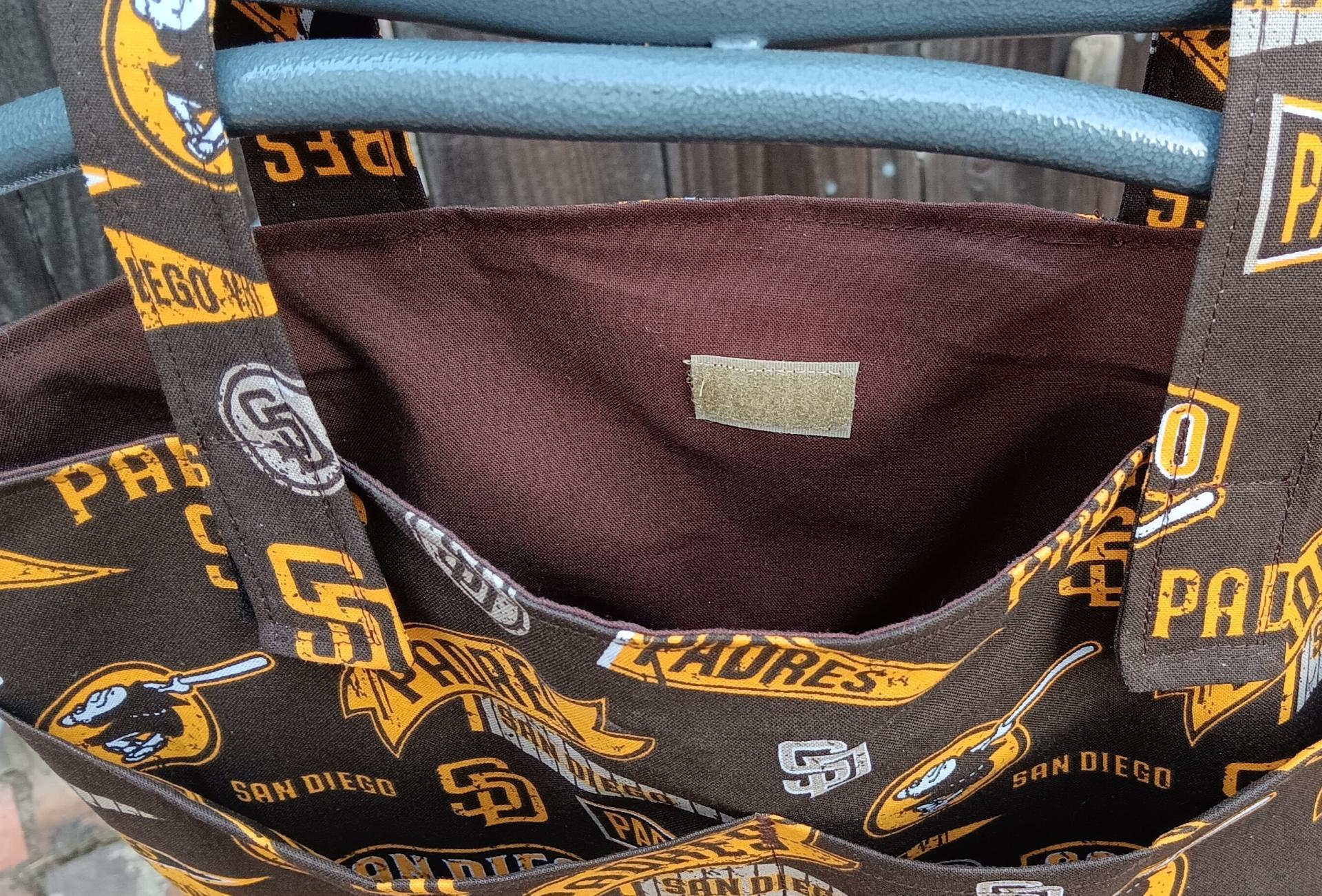 Walker bag with pockets, caddy, pouch, hanging bag, handmade from San Diego Padres licensed fabric