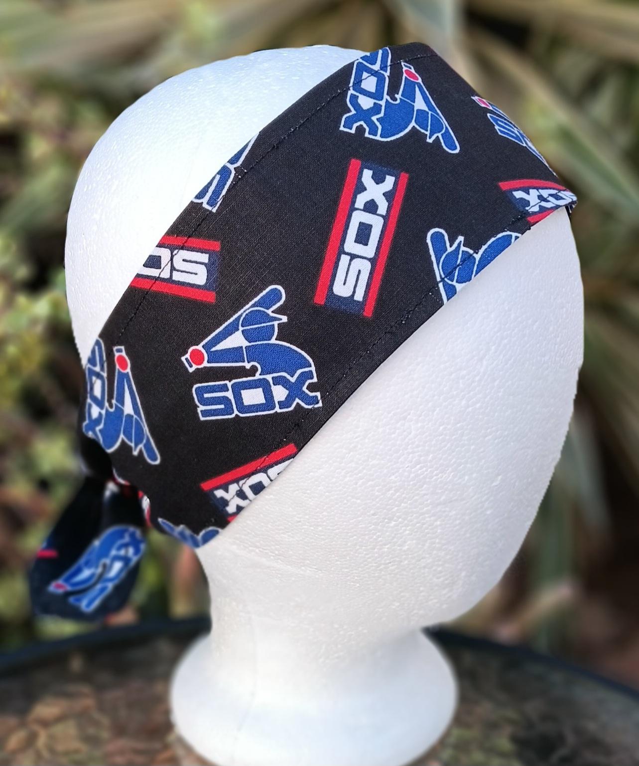 3” Wide Chicago White Sox Throwback Headband, self tie, hair wrap, pin up, hair tie, head wrap, retro style, rockabilly, top knot, handmade