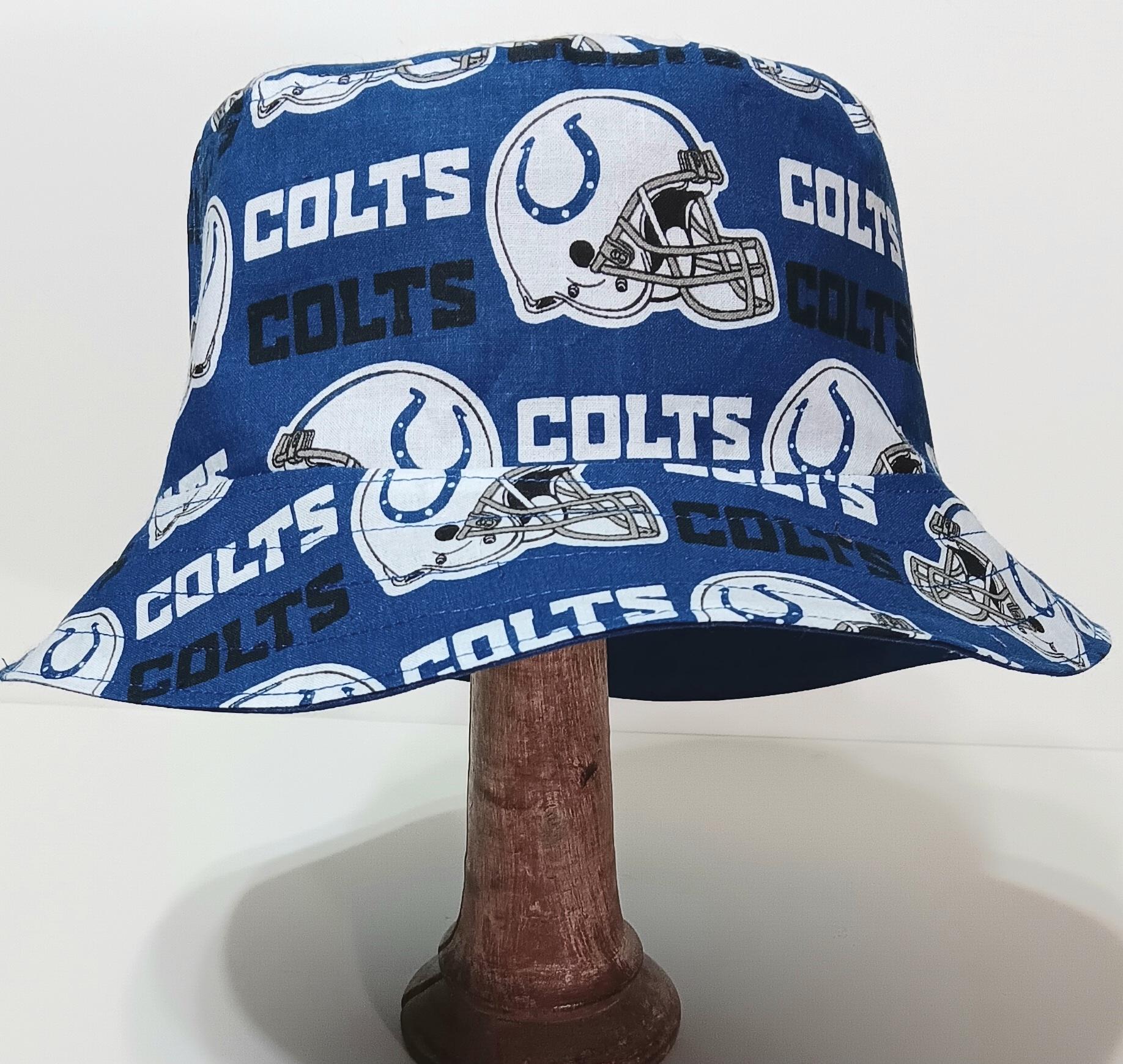 Indianapolis Colts Bucket Hat, Reversible, Unisex Sizes up to 4XL, handmade, cotton, summer fishing hat, sun hat, floppy hat, , ponytail hat, adults or older children