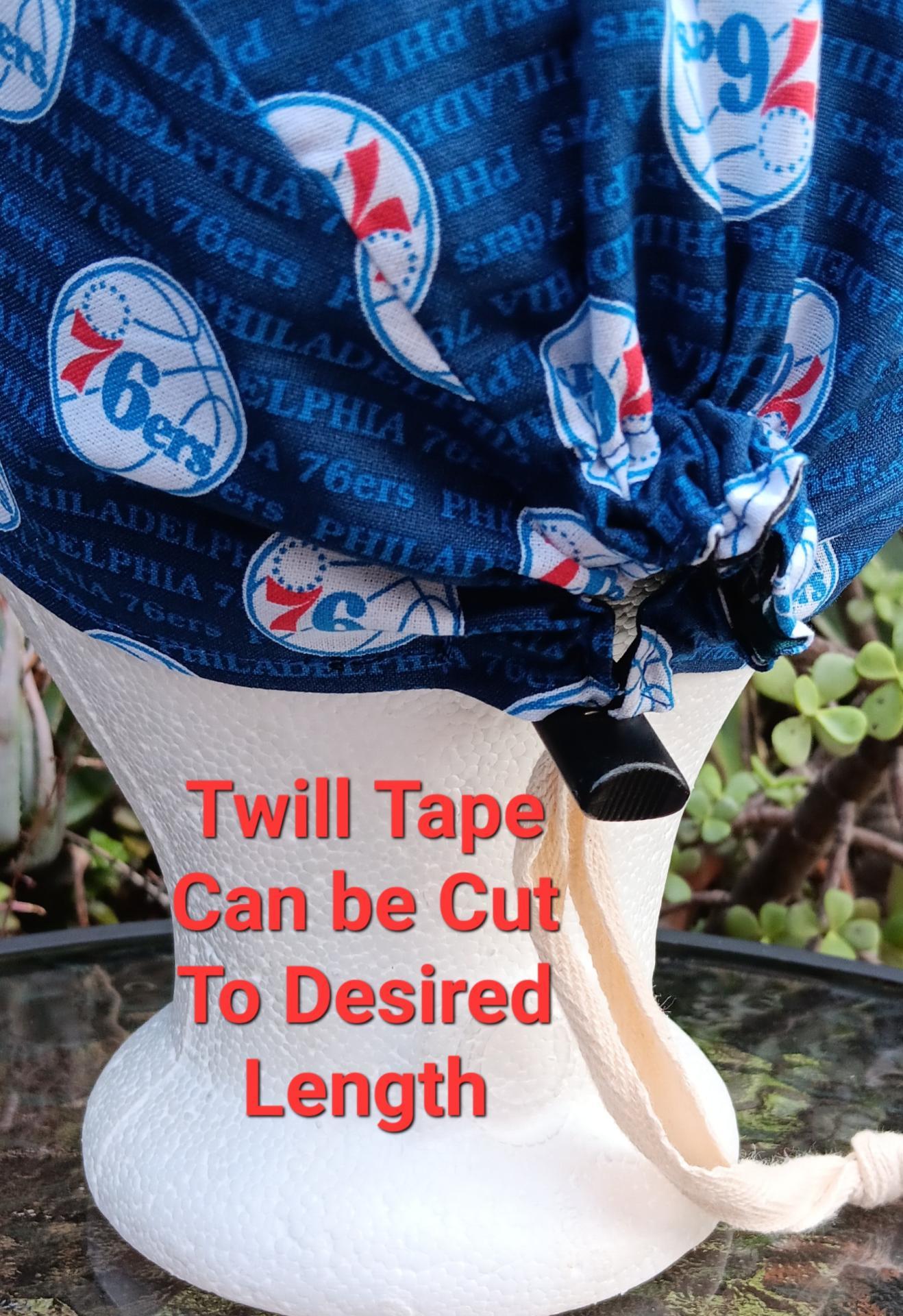 Toggle Cord Lock Reversible Philadelphia Phillies / 76ers scrub cap, adjustable, for nurse, dentist, technician, food service, handmade