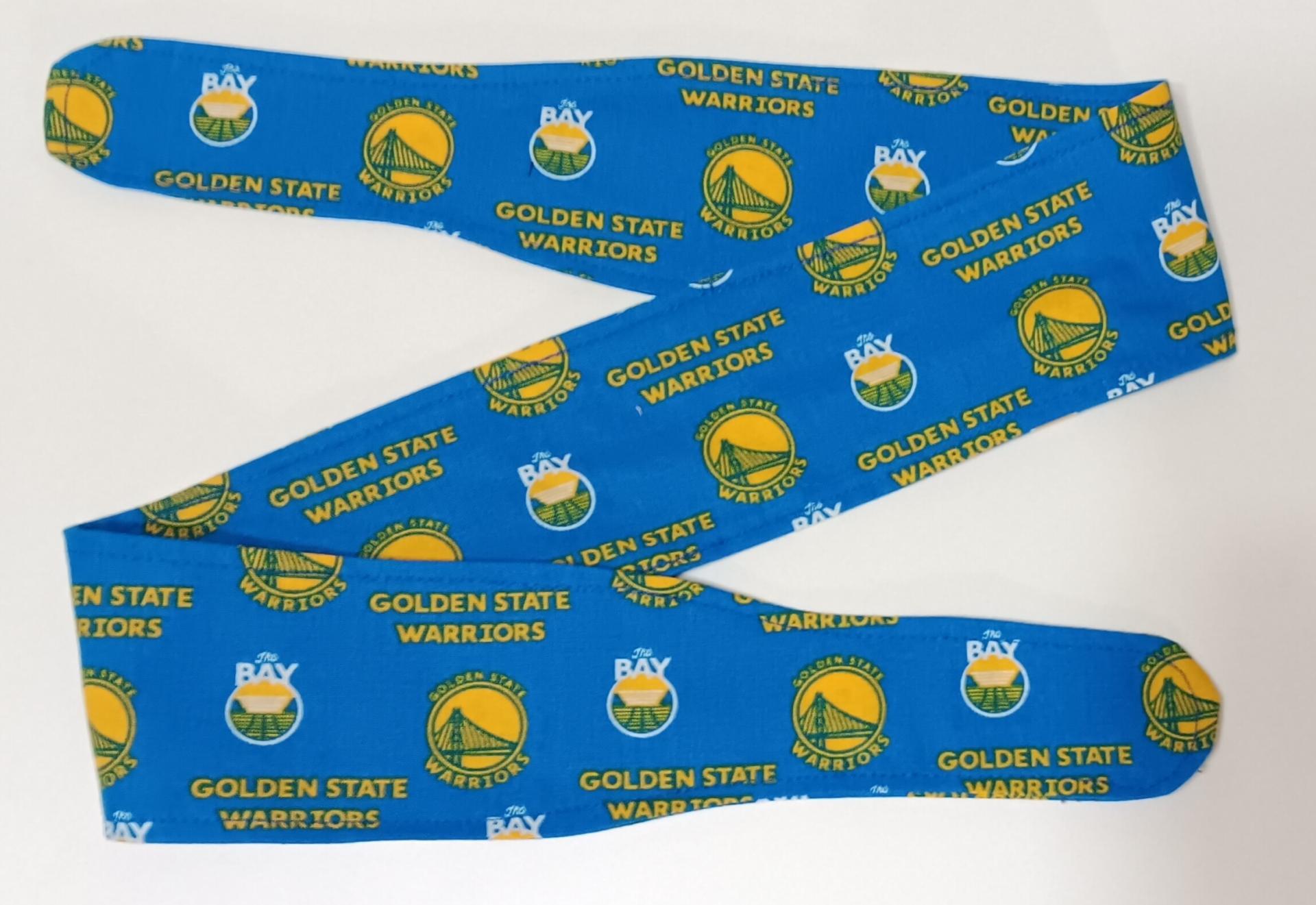 3” W Golden State Warriors headband, self tie, hair wrap, pin up style, scarf, retro style, rockabilly, GSW, handmade