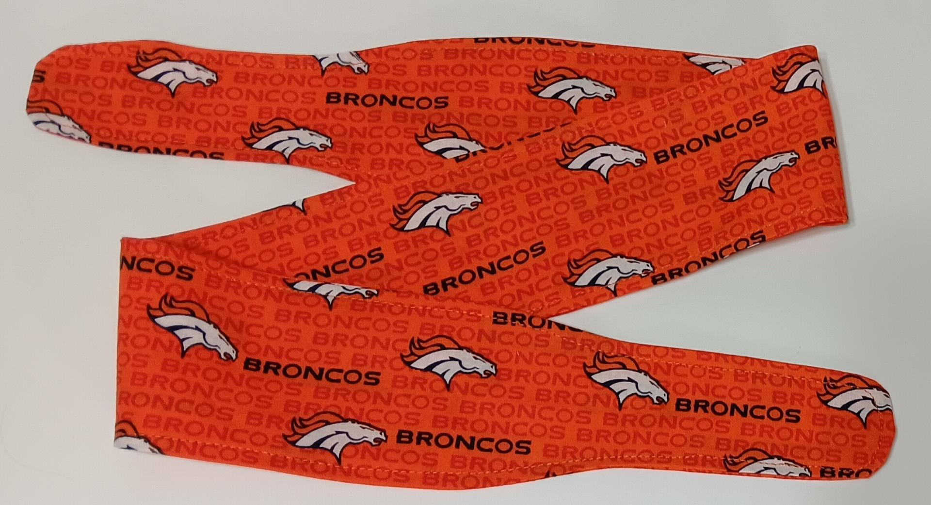 3” wide Denver Broncos headband, self tie, orange, hair tie, hair wrap, pin up style, scarf, rockabilly style, handmade