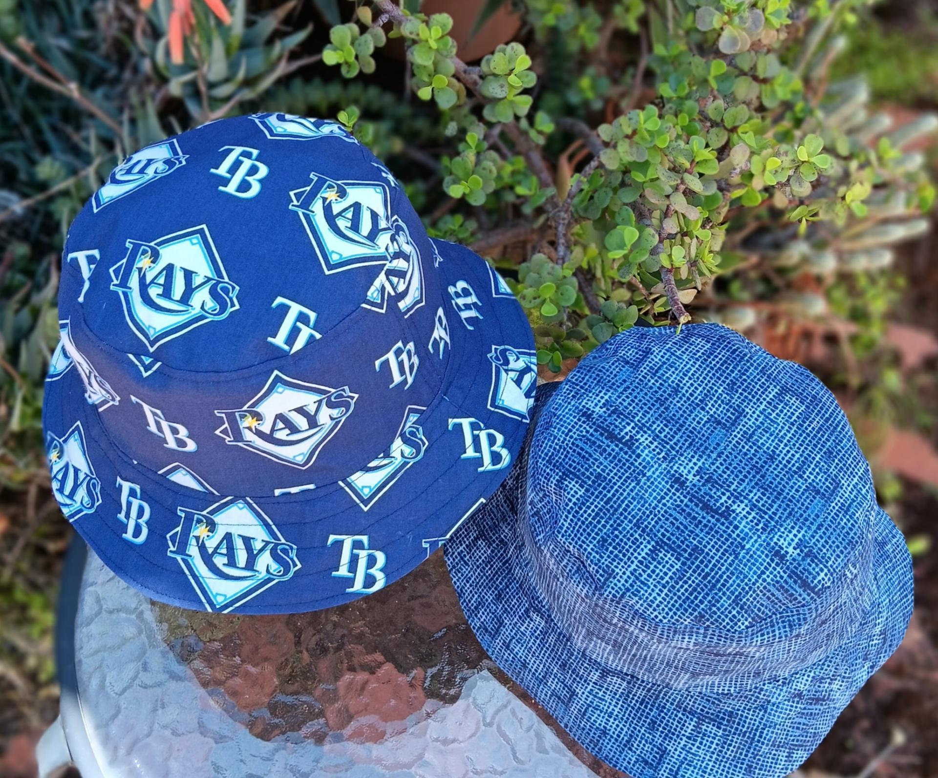 Tampa Bay Rays Bucket Hat, Reversible, Unisex Sizes up to 4XL, Cotton, Handmade, summer fishing hat, ponytail sun hat, floppy hat