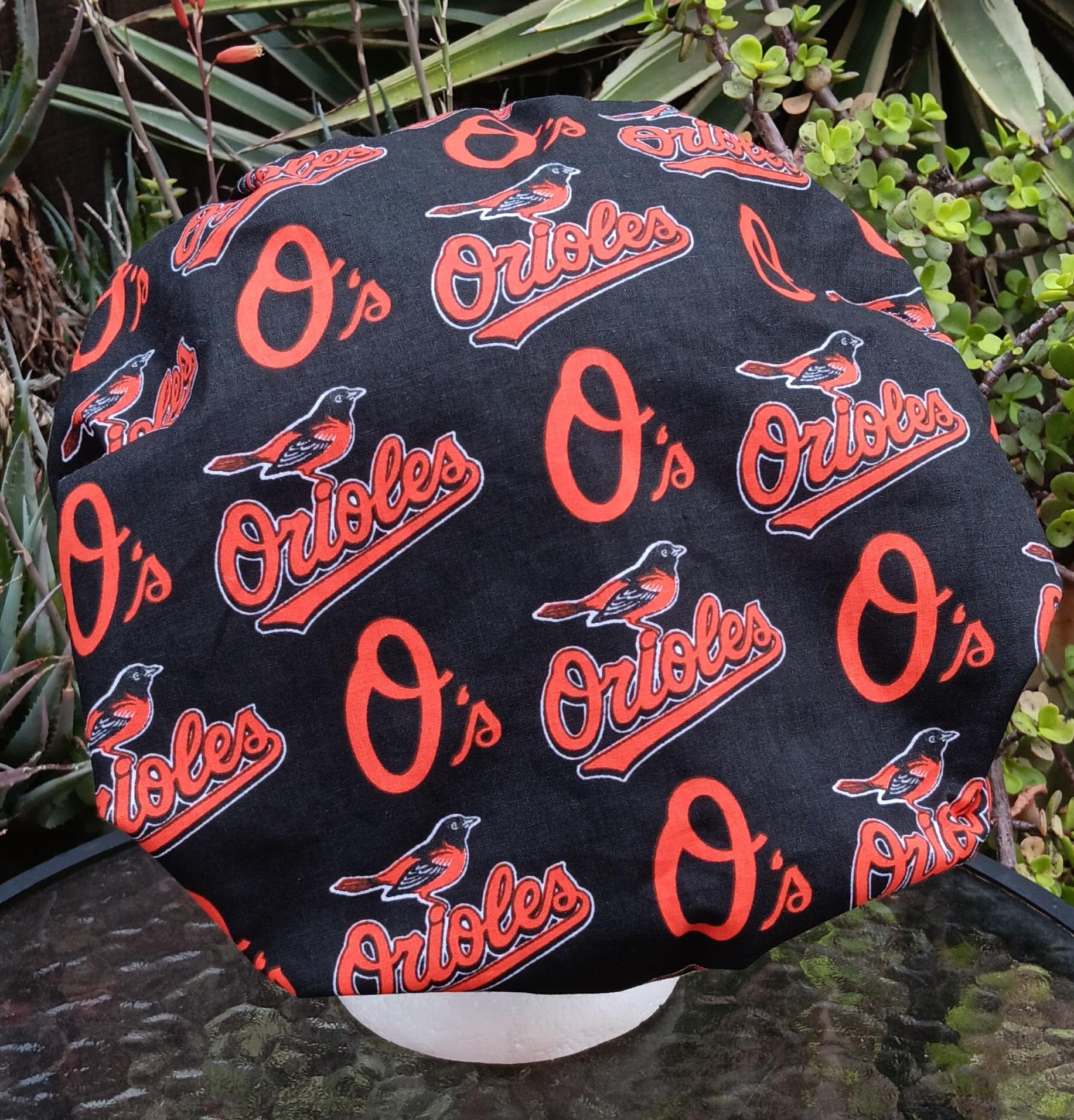 Bouffant Reversible Baltimore Orioles / Ravens scrub cap, adjustable, nurse, technician, doctor, food service, handmade