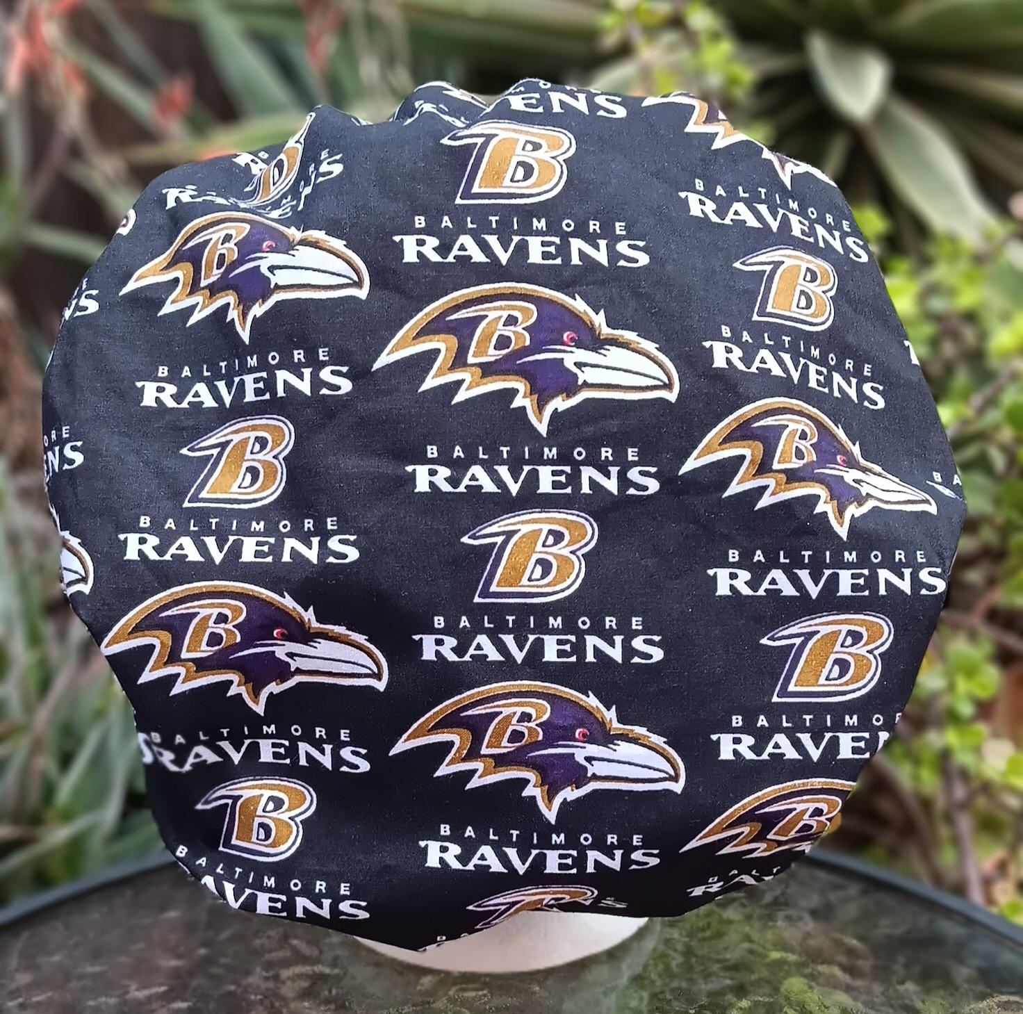 Bouffant Reversible Baltimore Orioles / Ravens scrub cap, adjustable, nurse, technician, doctor, food service, handmade