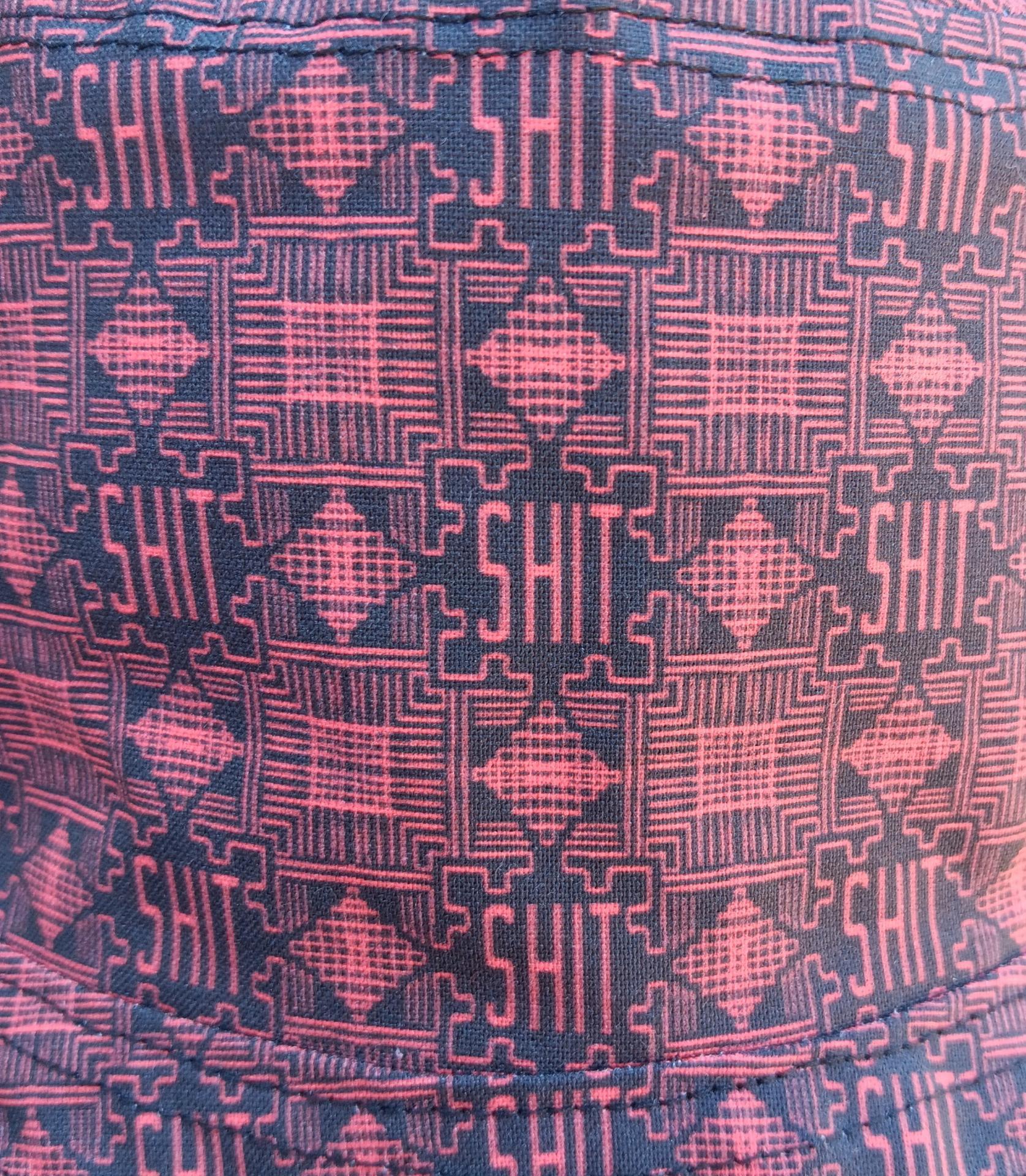 Geometic "SH*T" Print Bucket Hat, Reversible to Black, S-XXL, summer hat, sun hat, floppy hat, funny sassy gift for friend