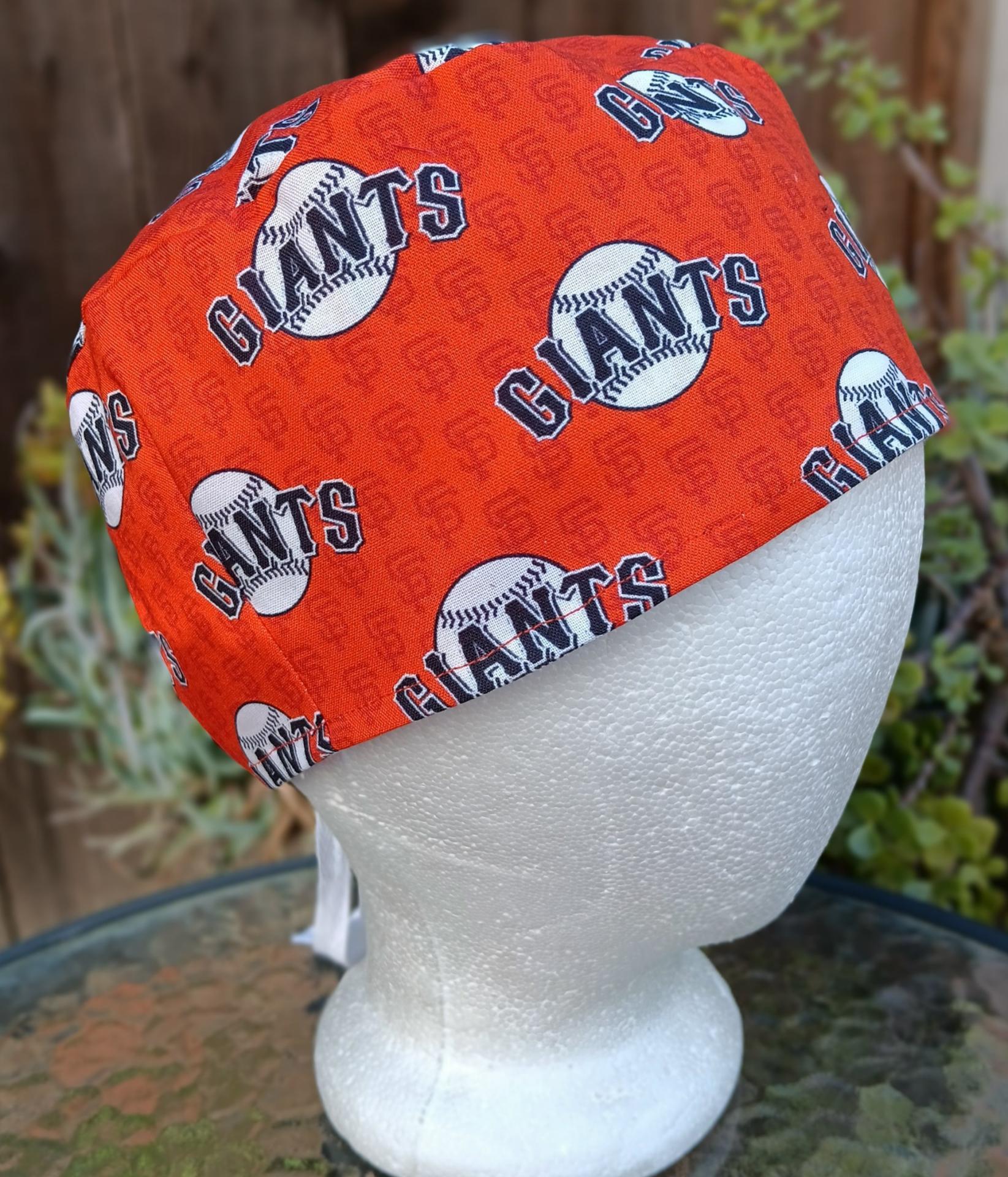Toggle Cord Lock Reversible SF 49ers & Giants scrub cap, adjustable, for nurse, dentist, technician, food service, handmade