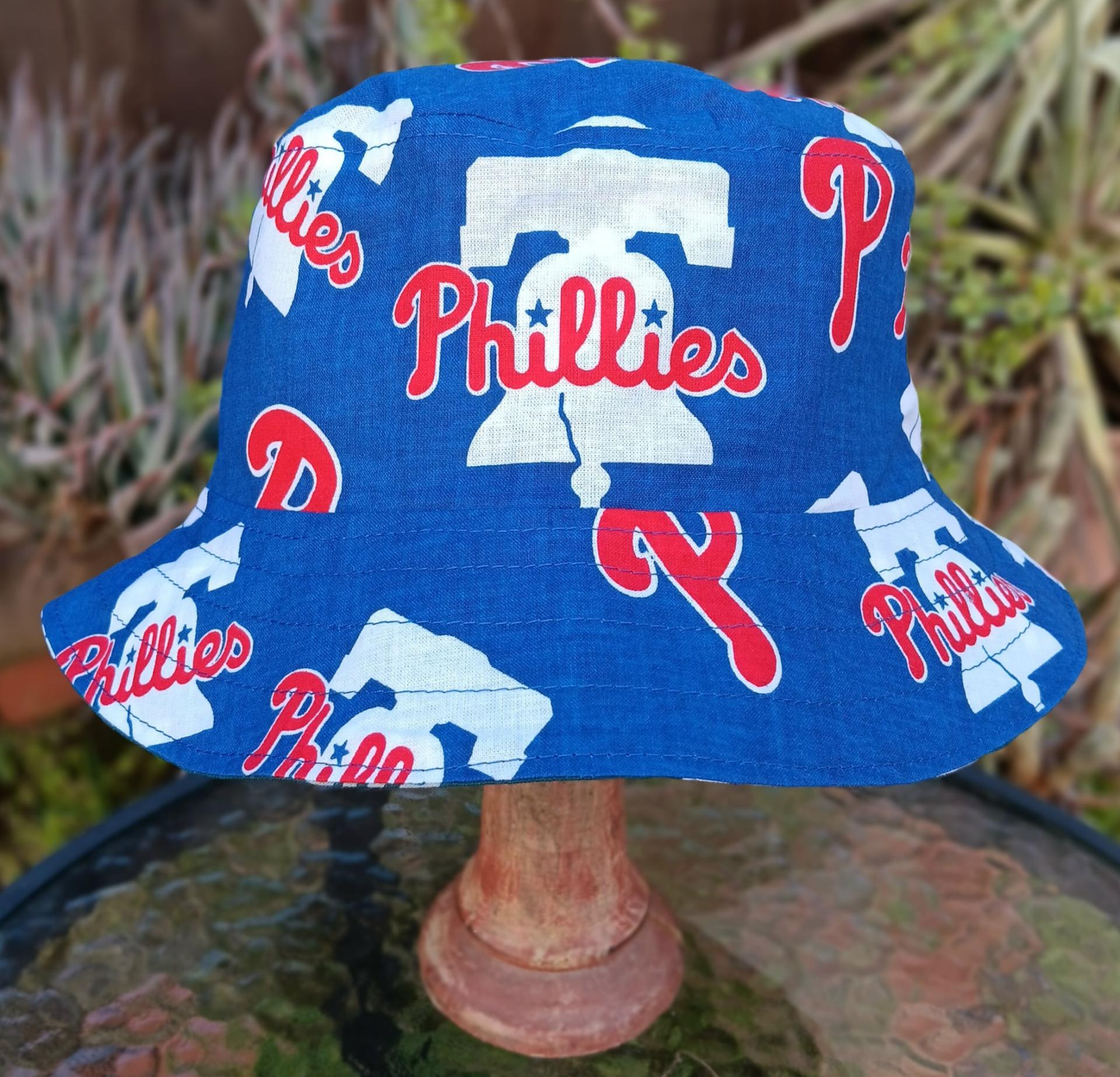 Philadelphia Phillies Bucket Hat, Handmade, Reversible to Blue, Unisex Sizes up to 4XL, fishing hat, ponytail hat, sun hat, floppy hat