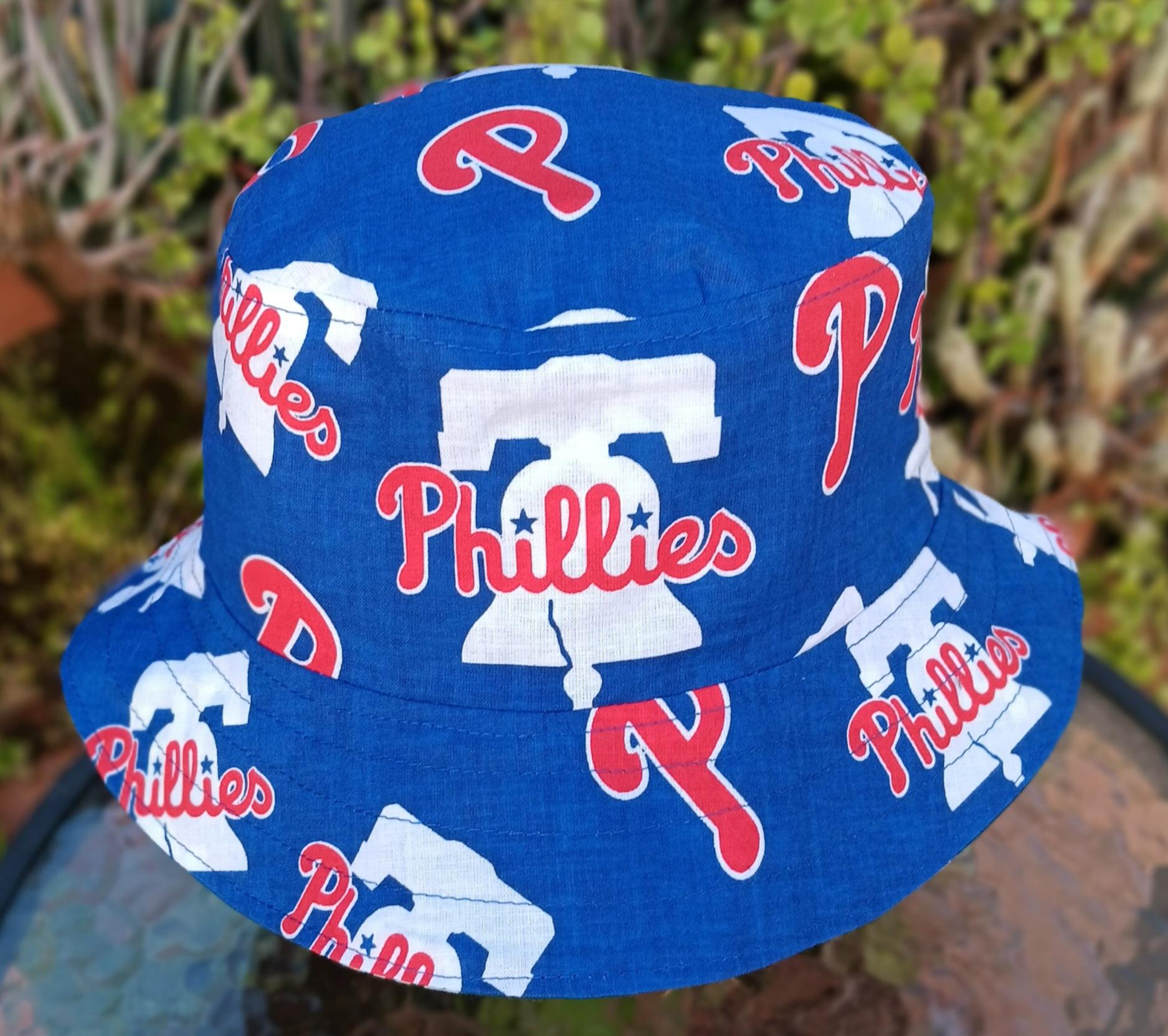 Philadelphia Phillies Bucket Hat, Handmade, Reversible to Blue, Unisex Sizes up to 4XL, fishing hat, ponytail hat, sun hat, floppy hat