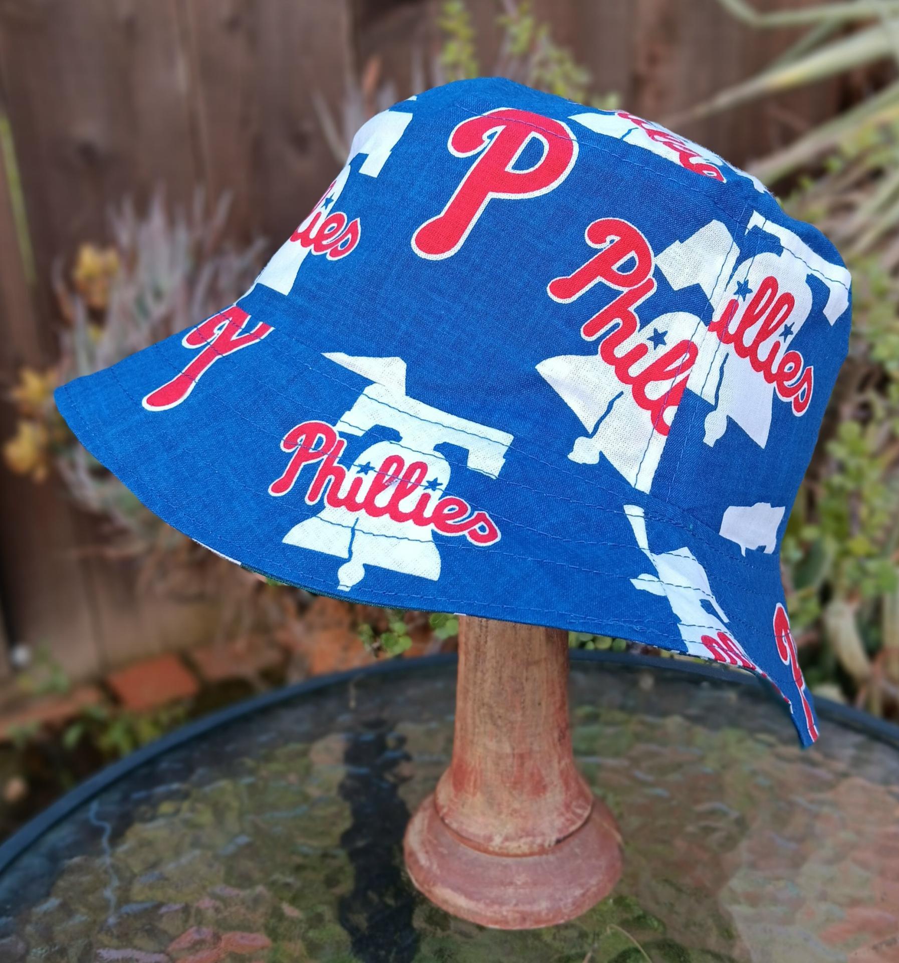 Philadelphia Phillies Bucket Hat, Handmade, Reversible to Blue, Unisex Sizes up to 4XL, fishing hat, ponytail hat, sun hat, floppy hat
