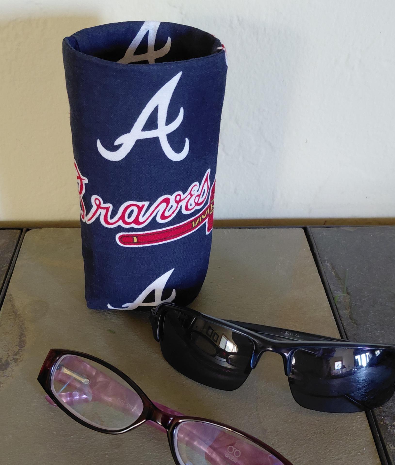 Atlanta Braves Upright Eyeglass Holder, Handmade, Weighted, Glasses Case, Glasses Stand, Eyeglasses Cup, Gift for Braves fan