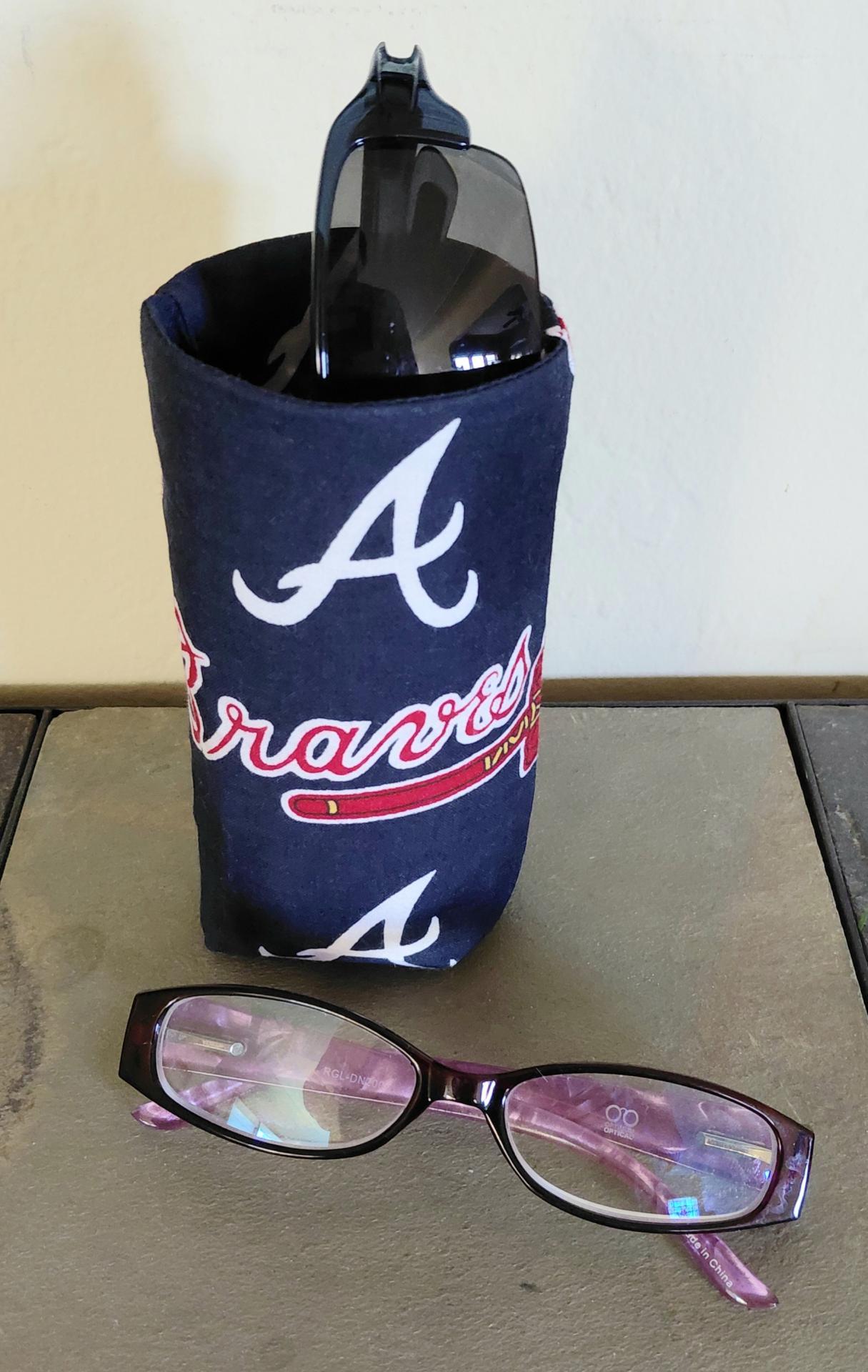 Atlanta Braves Upright Eyeglass Holder, Handmade, Weighted, Glasses Case, Glasses Stand, Eyeglasses Cup, Gift for Braves fan