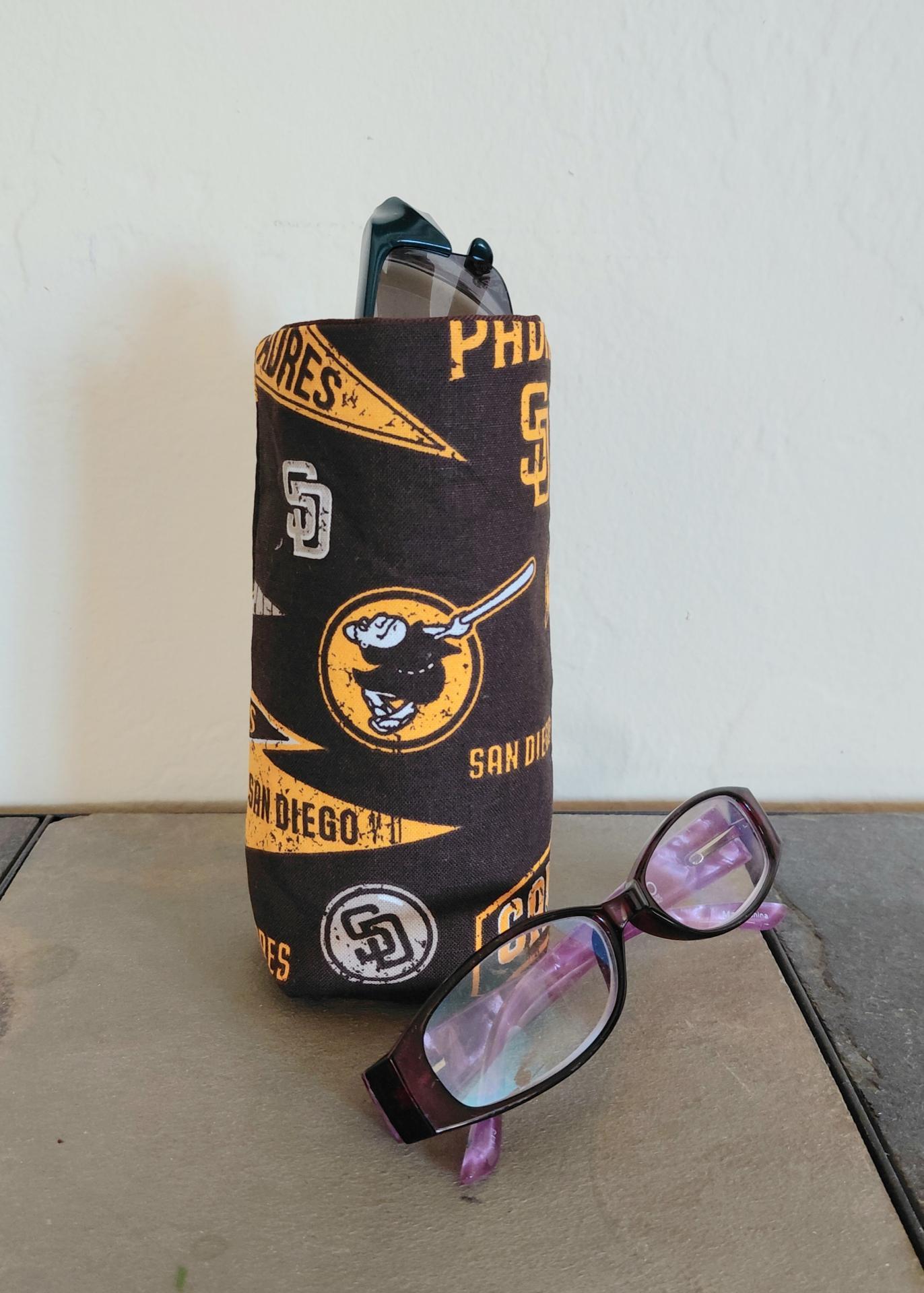 San Diego Padres Upright Eyeglasses Holder, Handmade, Weighted, Glasses Case, Glasses Stand, Eyeglasses Cup, Gift for Padres fan