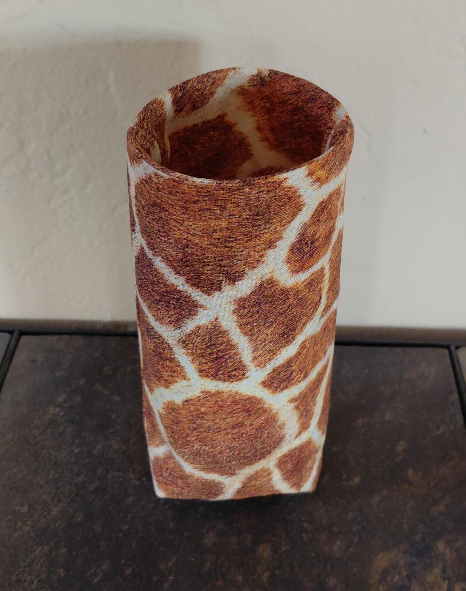 Animal Print Eyeglasses Holder, Glasses Stand, Eyeglass Cup, Weighted Fabric Eyeglasses Case, Leopard Glasses Case, Handmade