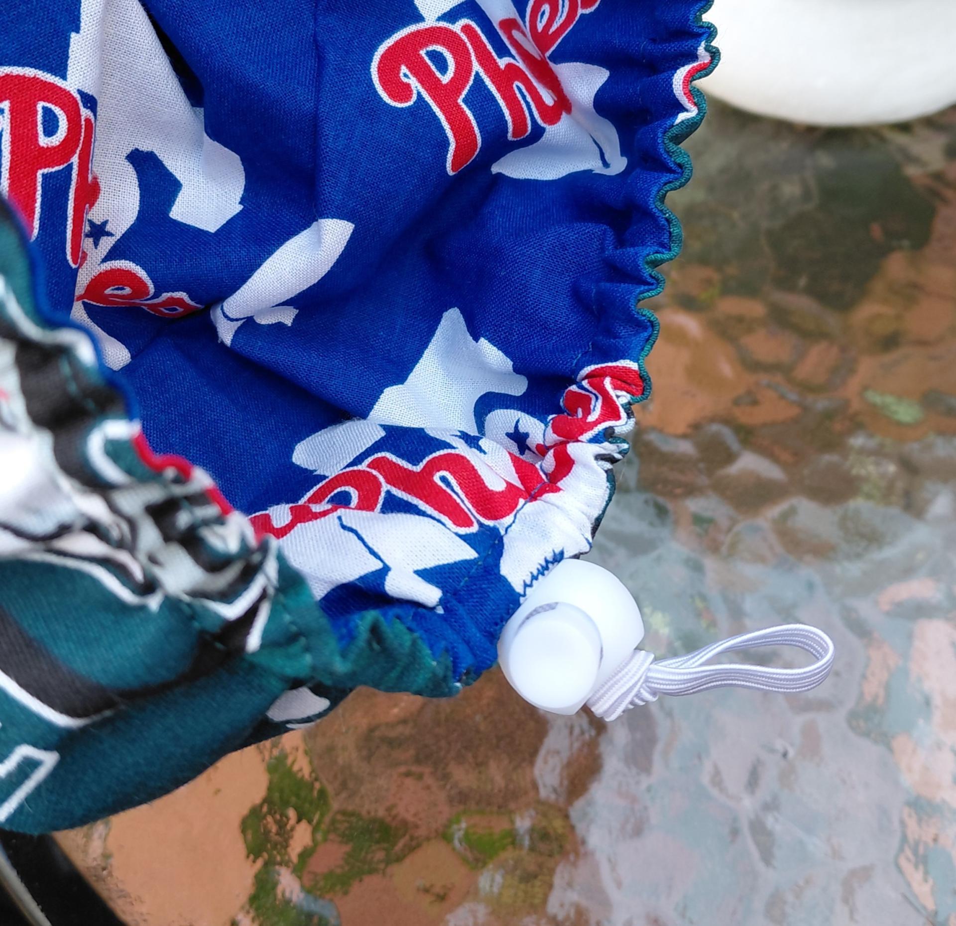 Euro Style Reversible Philadelphia Eagles / Phillies scrub cap, handmade, adjustable with toggle, for nurse, dentist, technician, food service