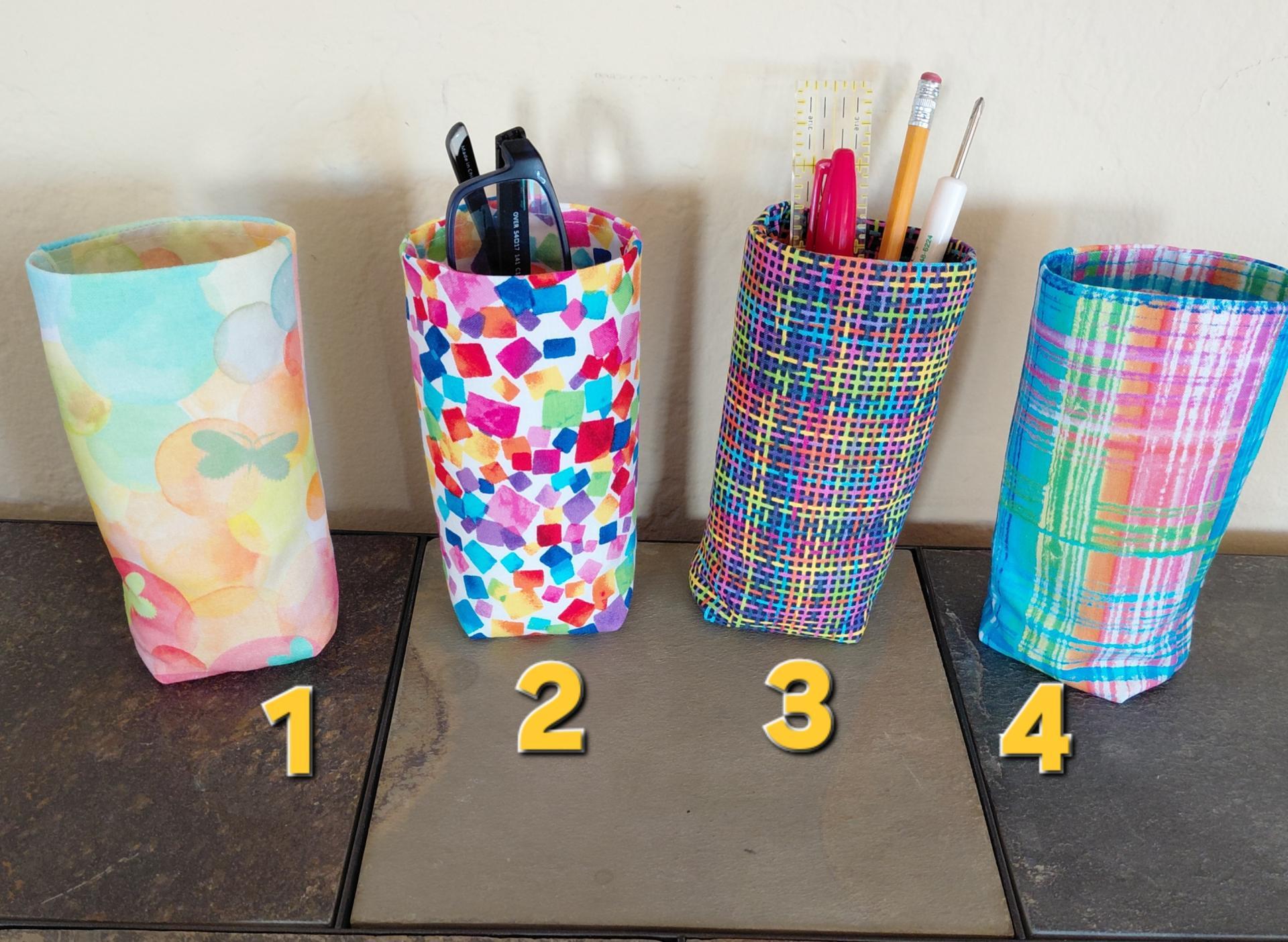 Rainbow Upright Eyeglasses Holder, Bright Colors Glasses Stand, Multicolored Weighted Fabric Eyeglasses Case