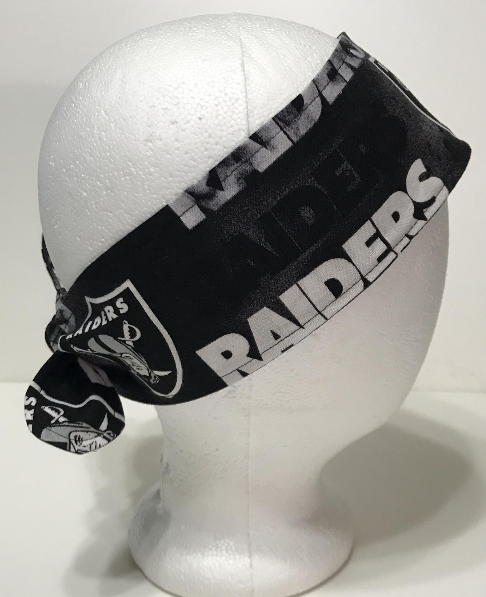 3” wide Las Vegas Raiders hair tie, red, hair wrap, headband, pin up, self tie, scarf, neckerchief, retro, rockabilly