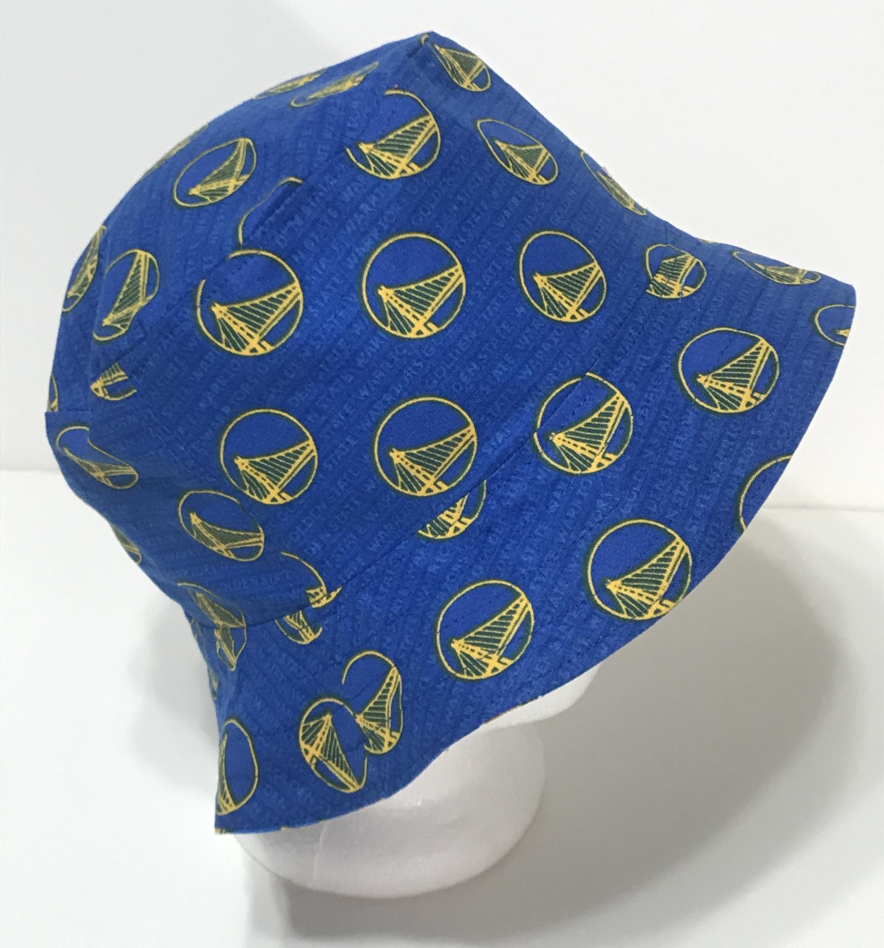 Golden State Warriors Bucket Hat, GSW, Reversible, Unisex Sizes S-XXL, summer fishing hat, sun hat, floppy hat, adults or older children, handmade