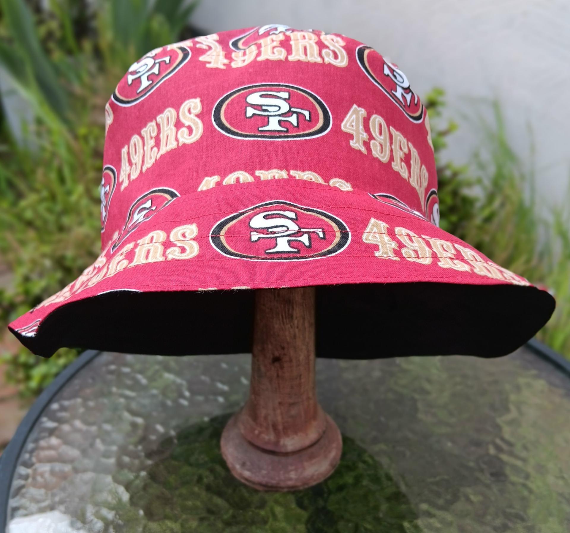 San Francisco 49ers Bucket Hat, Red, Handmade, Reversible, Unisex Sizes up to 4XL, summer fishing hat, sun hat, floppy hat, ponytail hat, adults or older children