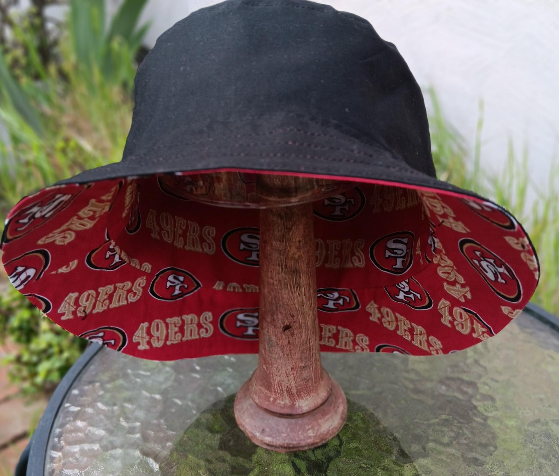 San Francisco 49ers Bucket Hat, Red, Handmade, Reversible, Unisex Sizes up to 4XL, summer fishing hat, sun hat, floppy hat, ponytail hat, adults or older children