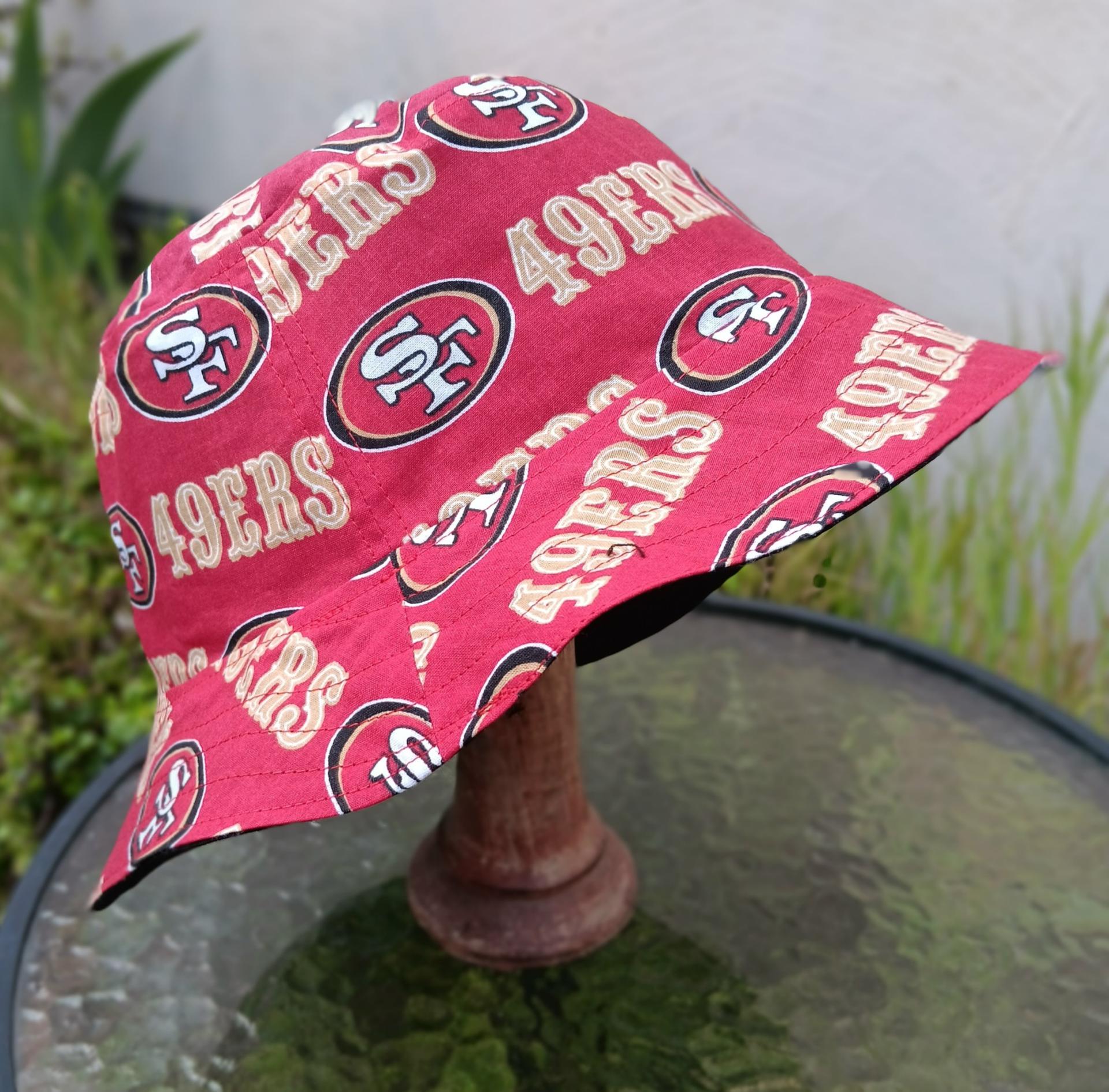 San Francisco 49ers Bucket Hat, Red, Handmade, Reversible, Unisex Sizes up to 4XL, summer fishing hat, sun hat, floppy hat, ponytail hat, adults or older children