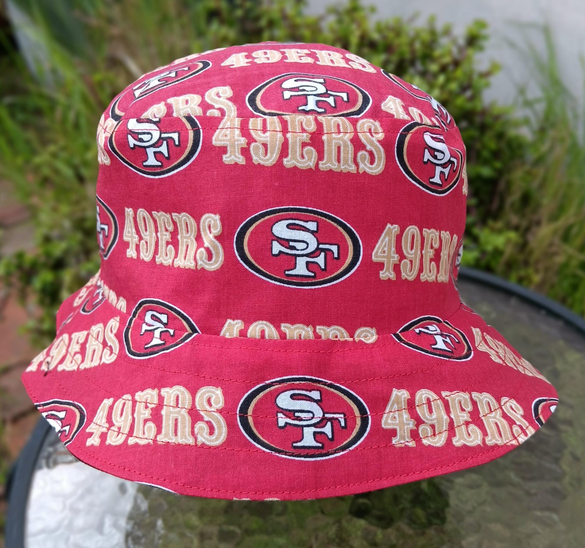 San Francisco 49ers Bucket Hat, Red, Handmade, Reversible, Unisex Sizes up to 4XL, summer fishing hat, sun hat, floppy hat, ponytail hat, adults or older children