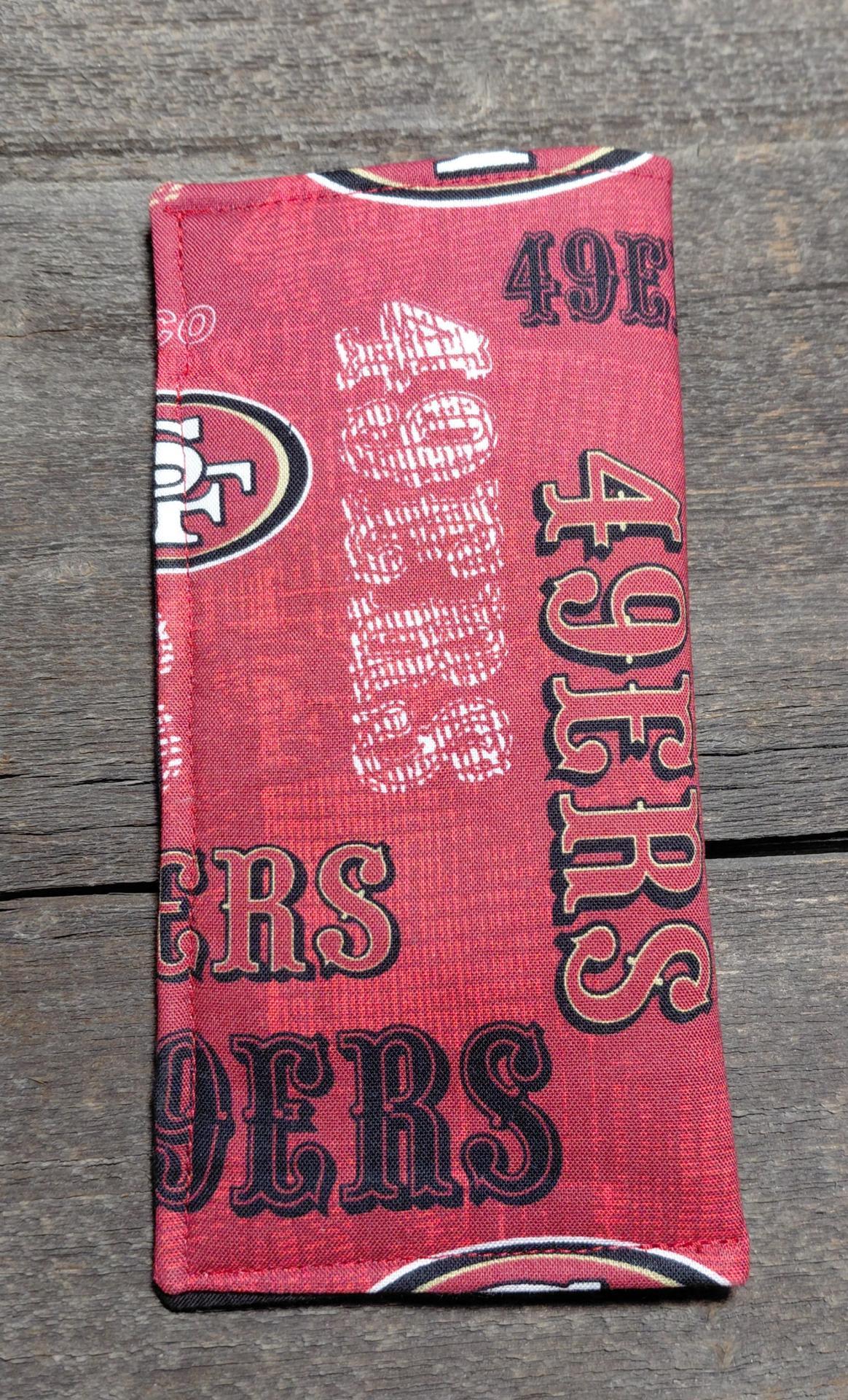 49er Eyeglasses Sleeve, SF 49er Glasses Case, Soft Glasses Case, Canvas Glasses Pouch, Red, Gold and Black