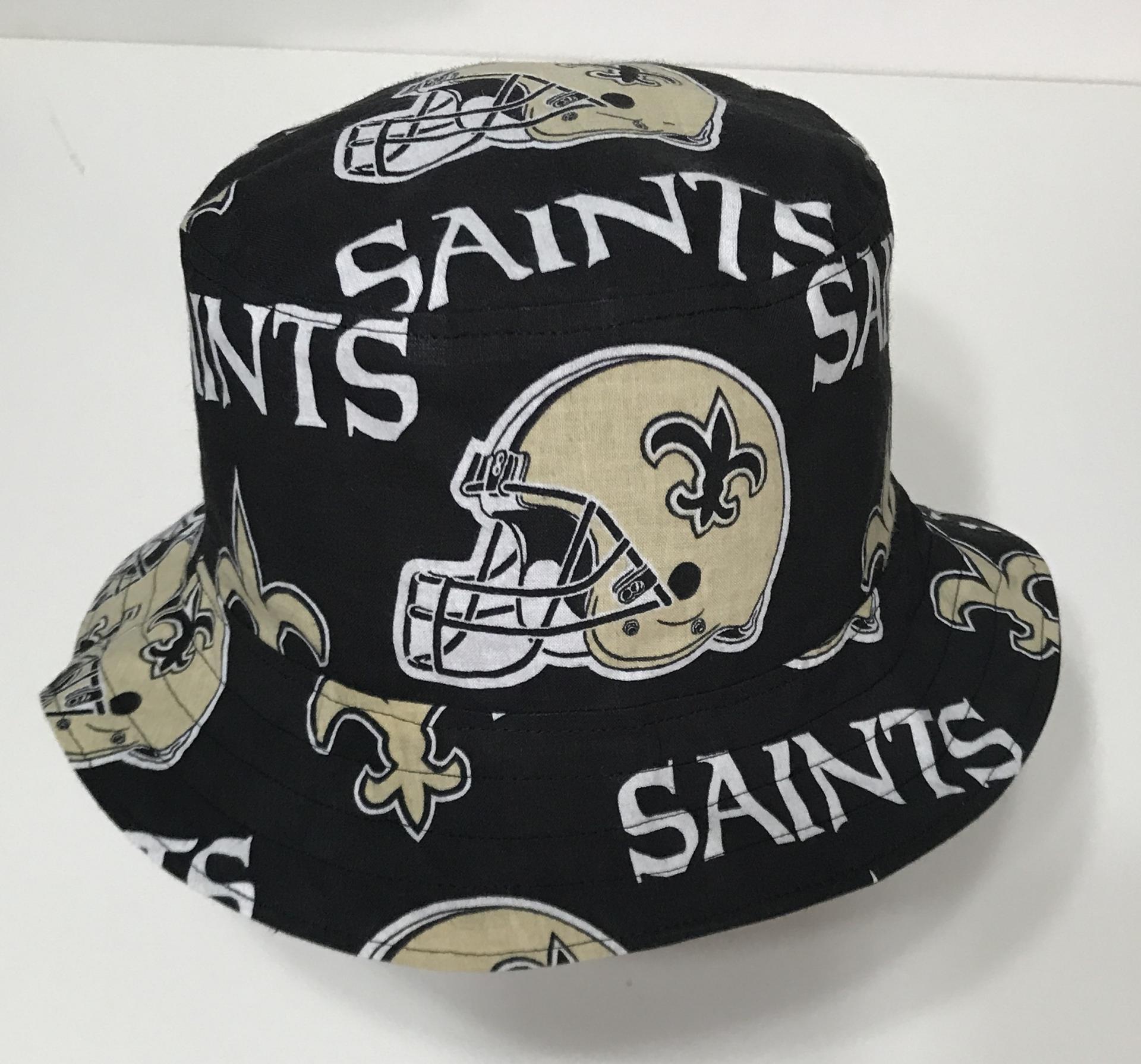 New Orleans Saints bucket hat, front/top view