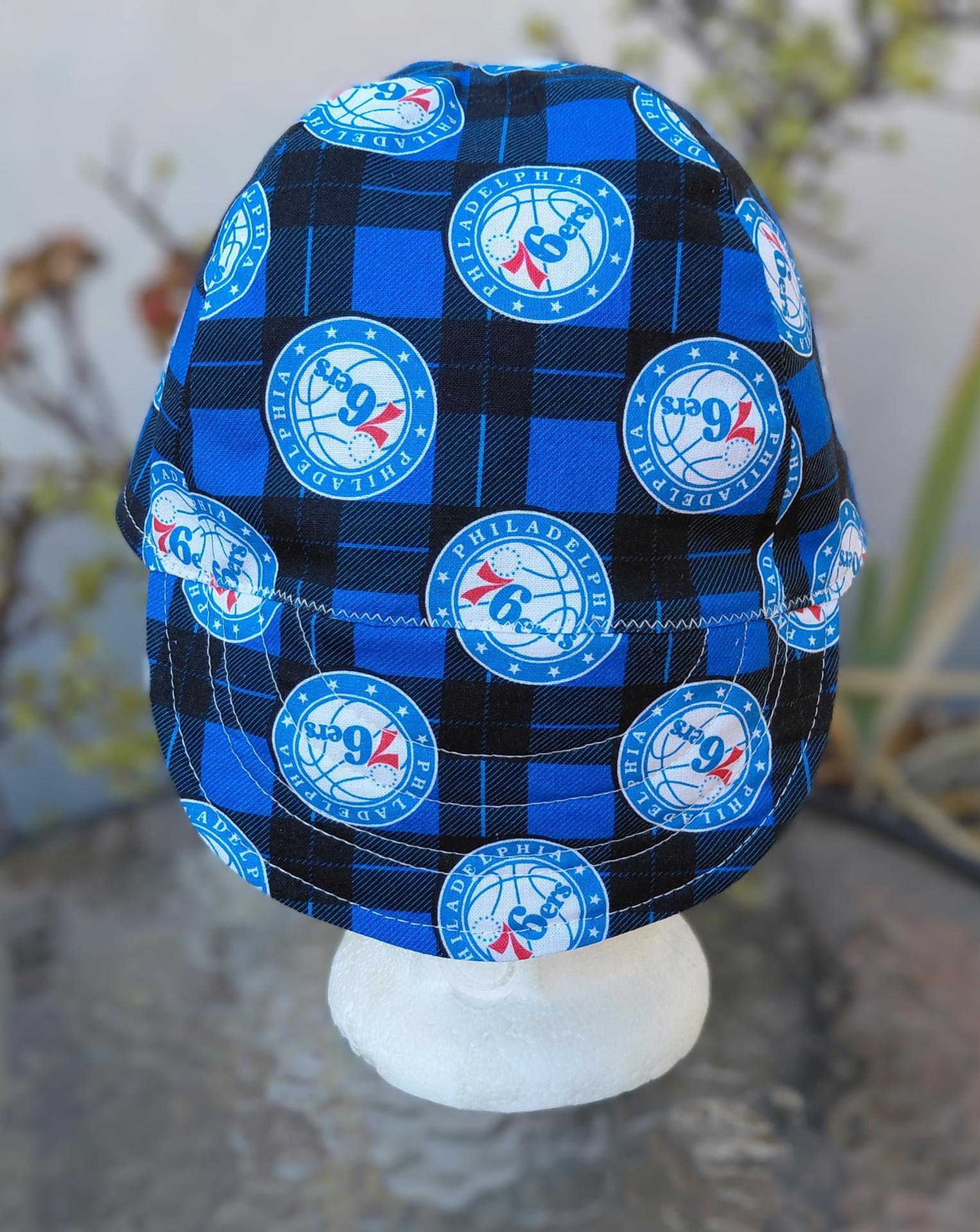 Reversible Philadelphia 76ers / Flyers Welding Cap, handmade, 4-panel, no band, 100% cotton, Philadelphia sports teams, welder gift