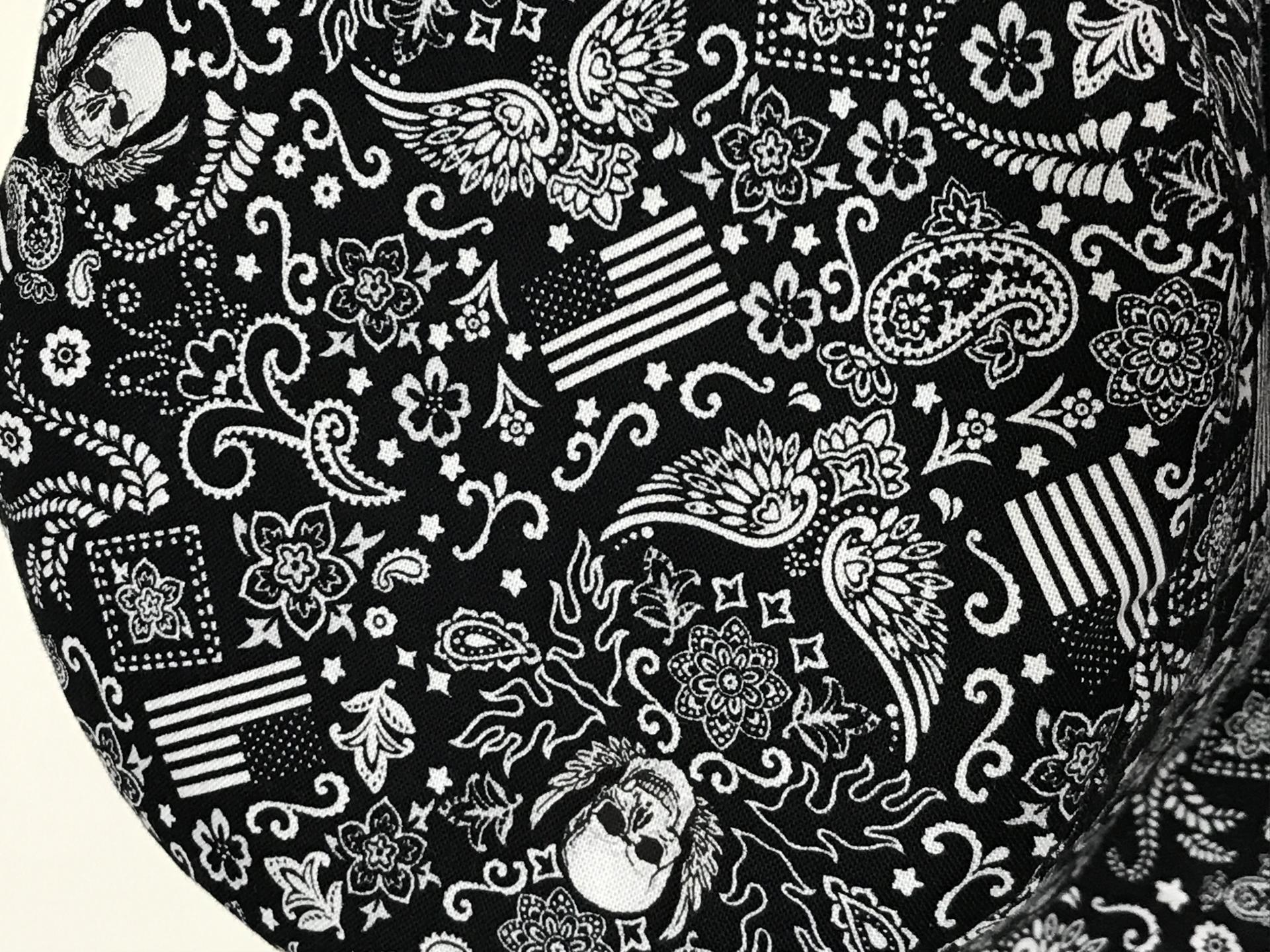 Skulls & Flags Bandana Print Bucket Hat, Reversible, Unisex Sizes up to 4XL, cotton, summer hat, fishing hat, ponytail sun hat, floppy hat, Halloween