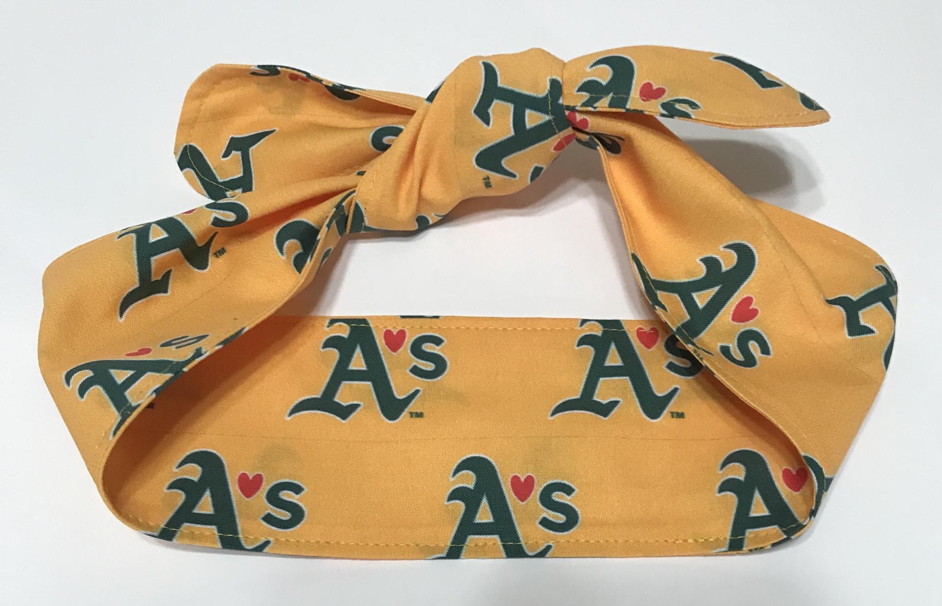 3” Wide Oakland A’s headband, self tie, Oakland Athletics, pin up style, scarf, bandana, retro style, handmade