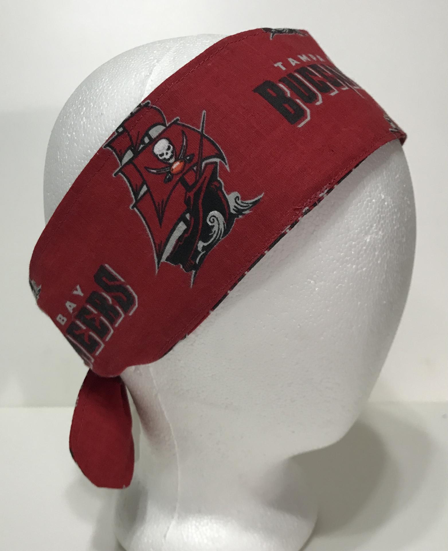3” wide Tampa Bay Buccaneers hair tie, Bucs headband, hair wrap, head wrap, pin up, self tie, scarf, neckerchief, retro, rockabilly, handmade