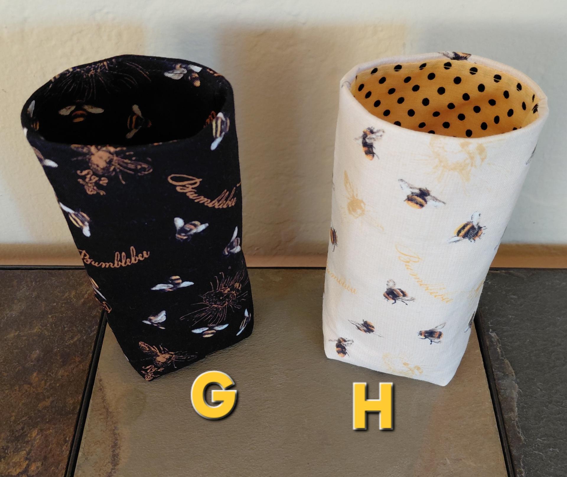 Bee Theme Upright Eyeglasses Holder, Reading Glasses Stand, Eyeglasses Cup, Weighted Fabric Eyeglasses Case, Bee Lover Gift, Handmade