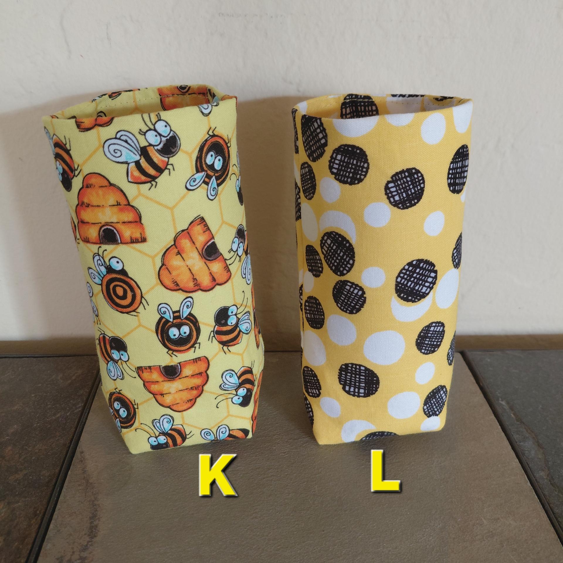 Bee Theme Upright Eyeglasses Holder, Reading Glasses Stand, Eyeglasses Cup, Weighted Fabric Eyeglasses Case, Bee Lover Gift, Handmade