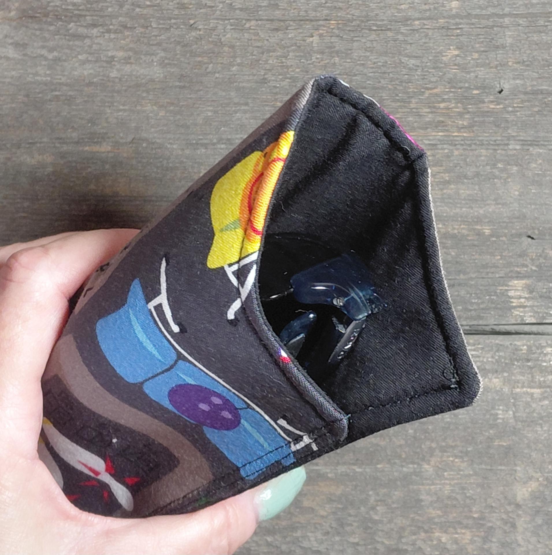 Bowling Print Eyeglass Sleeve, Bowling Lovers Gift, Glasses Pouch, Multicolored Sunglasses Case
