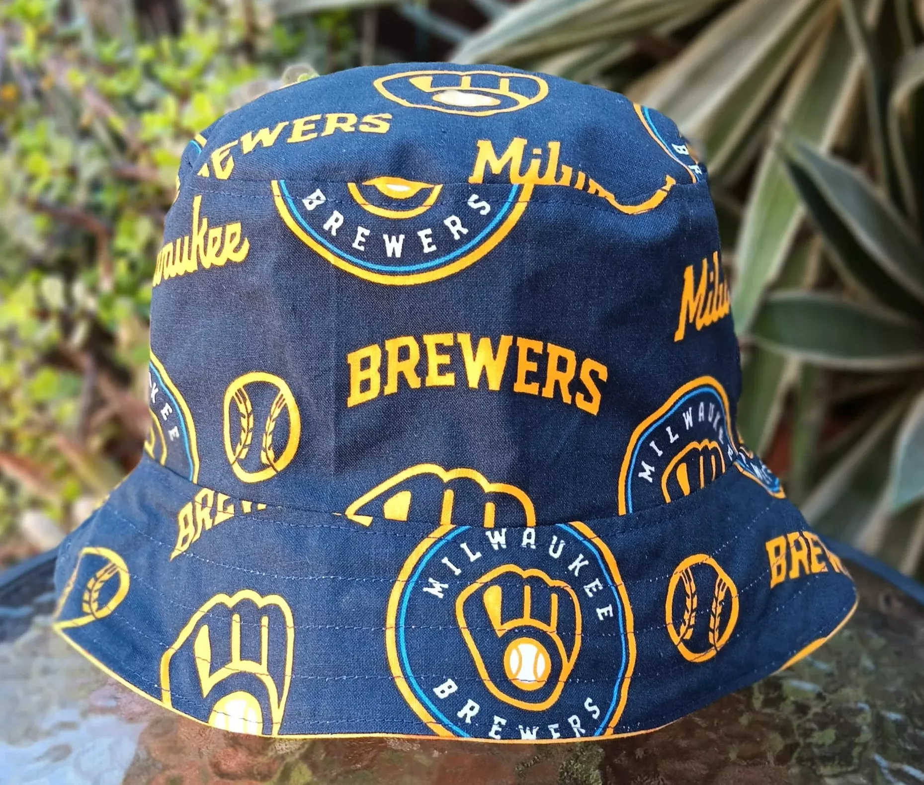 Green Bay Packers / Milwaukee Brewers Bucket Hat, Handmade, Reversible, Unisex, Sizes up to 4XL, fishing hat, Wisconsin, sun hat, floppy hat