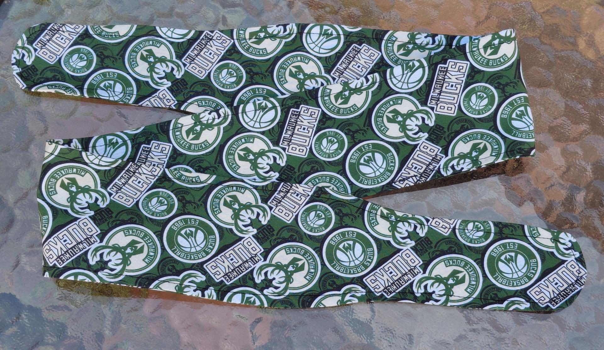 3” Wide Milwaukee Bucks Headband, Handmade, Wisconsin, hair wrap, pin up, hair tie, top knot, retro style hair accessory, scarf, rockabilly