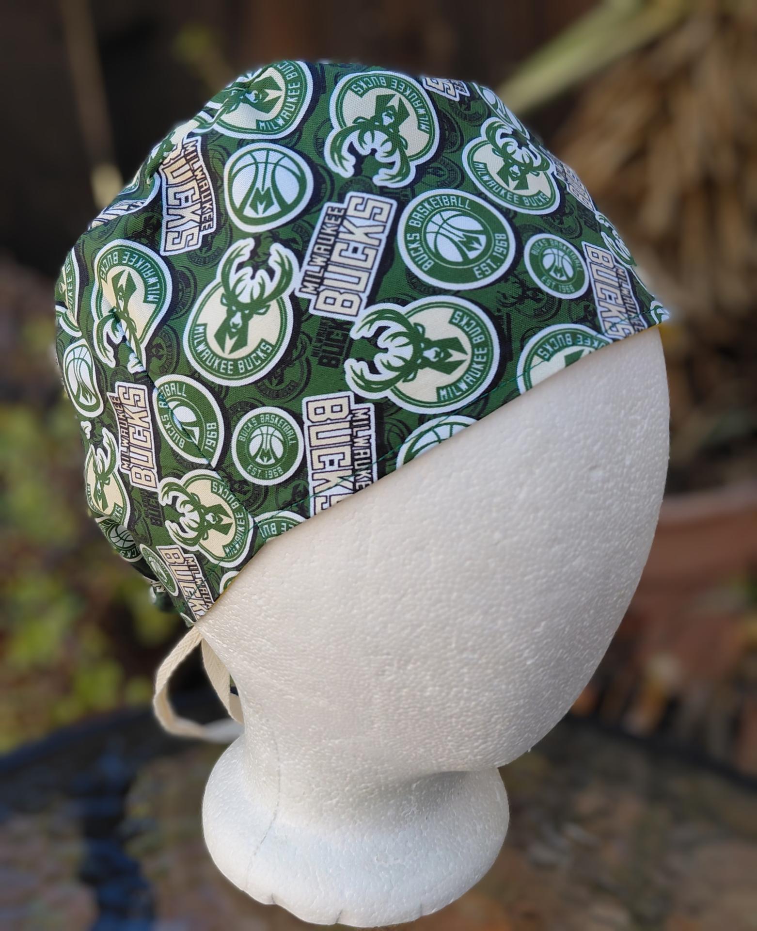Reversible Wisconsin Teams Scrub Cap, handmade, adjustable, short hair, gift for nurse, dentist, technician, food service